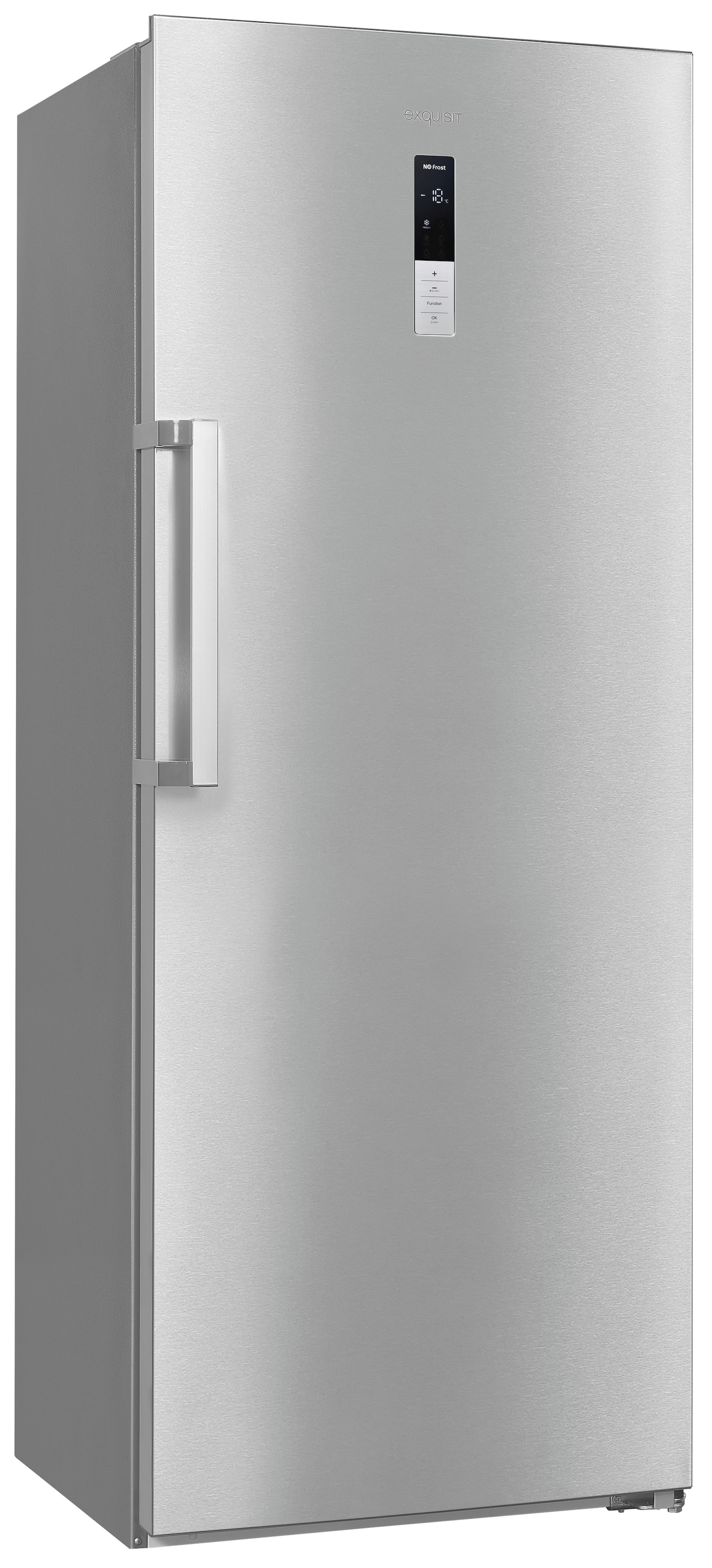 exquisit Gefrierschrank »GS380-NF-H-050D inoxlook«, 185,5 cm hoch, 71 cm breit, Türanschlag wechselbar