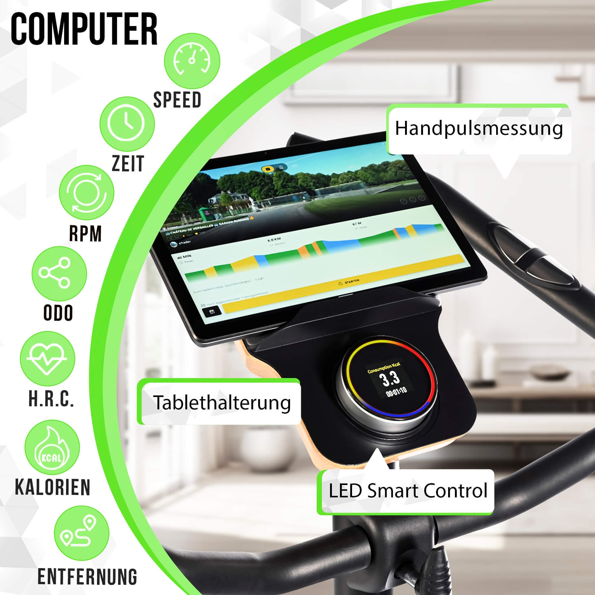 Christopeit Sport® Ergometer »ET 3.1«, (Kinomap kompatibel), Schwungmasse ca. 7 kg, 32 Widerstandsstufen