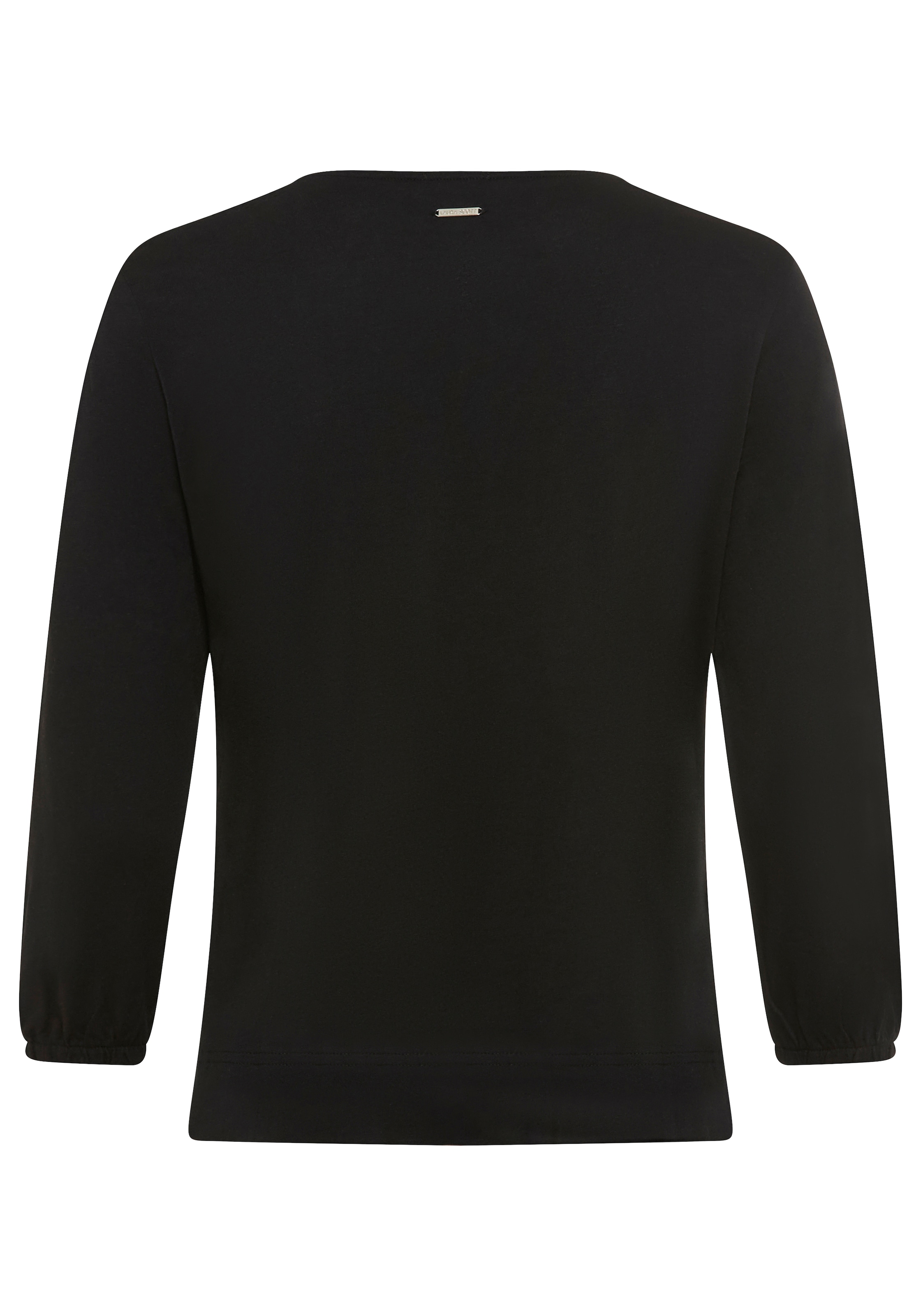 Laura Scott 3/4-Arm-Shirt Basic-Stil, mit V-Ausschnitt und durchgehender Knopfleiste