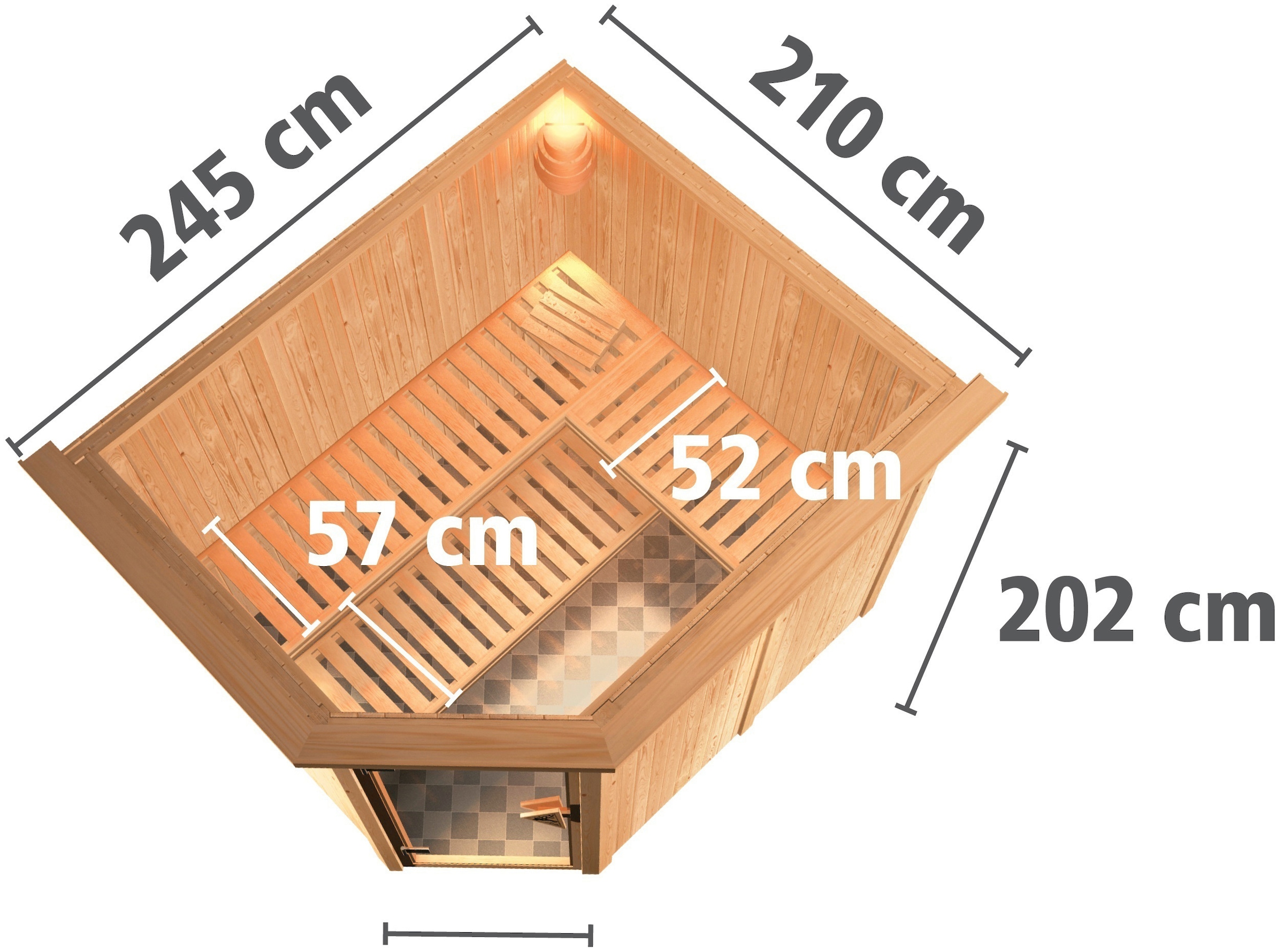 Karibu Sauna »Marit« Set,  ohne Ofen