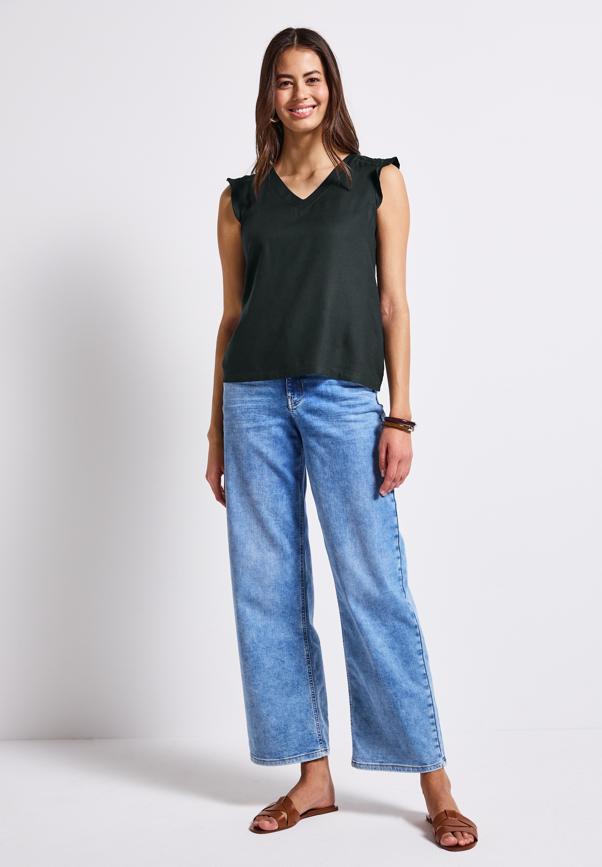 STREET ONE Shirttop mit Häkeldetails