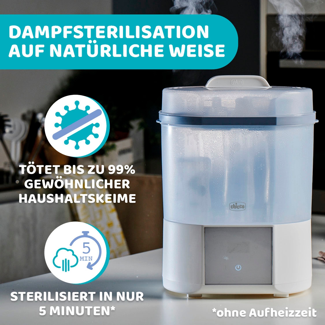 Chicco Dampfsterilisator »Modularer Sterlisator mit Trocknungsfunkion«, mit Trocknungsfunktion