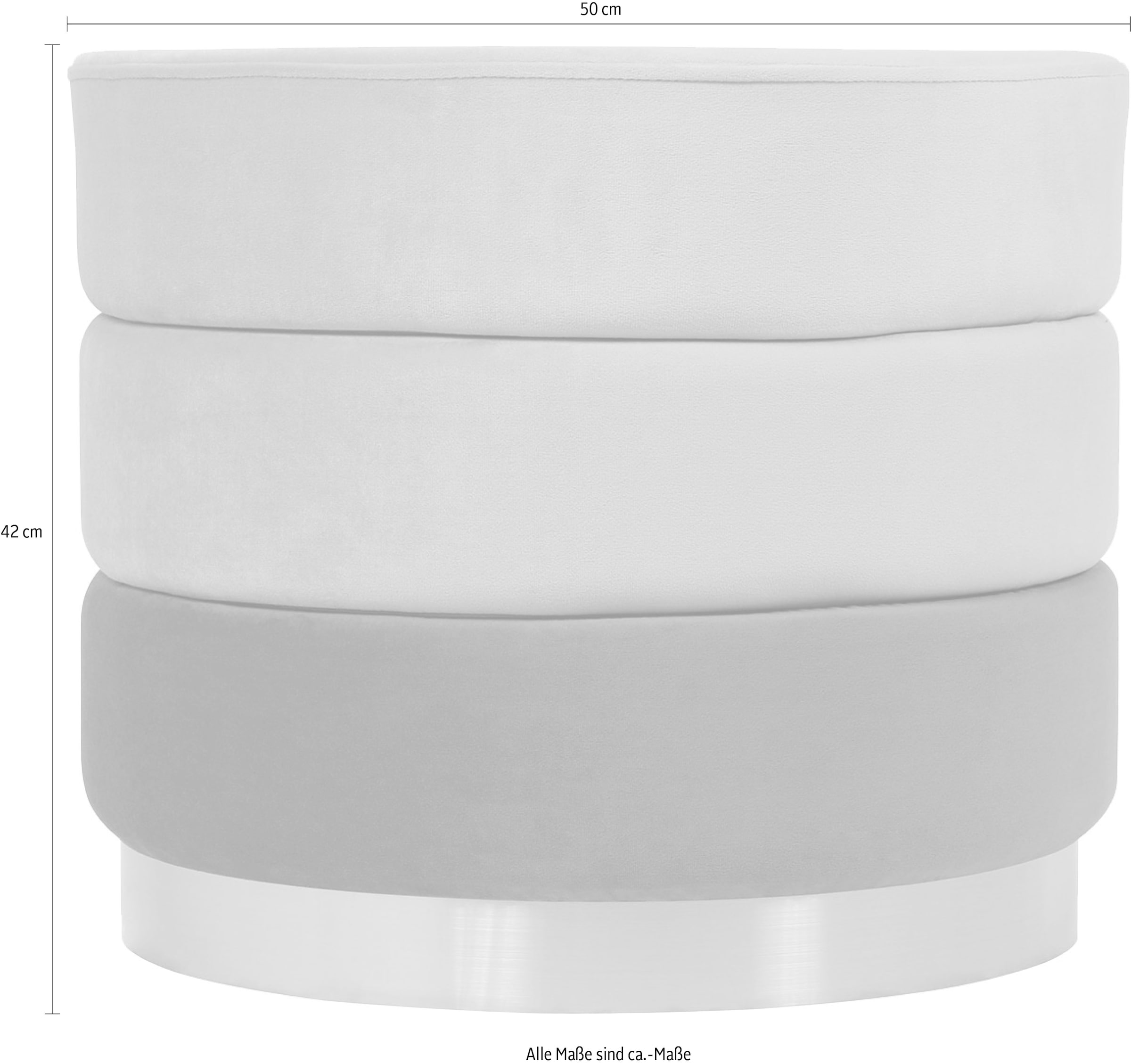 Kayoom Polsterhocker »Hocker Matilda 325, Edler Touch durch goldenen Sockel« 1 Stk. tlg. Samtbezug, farbig geschichtete Polsterung, goldener Sockel