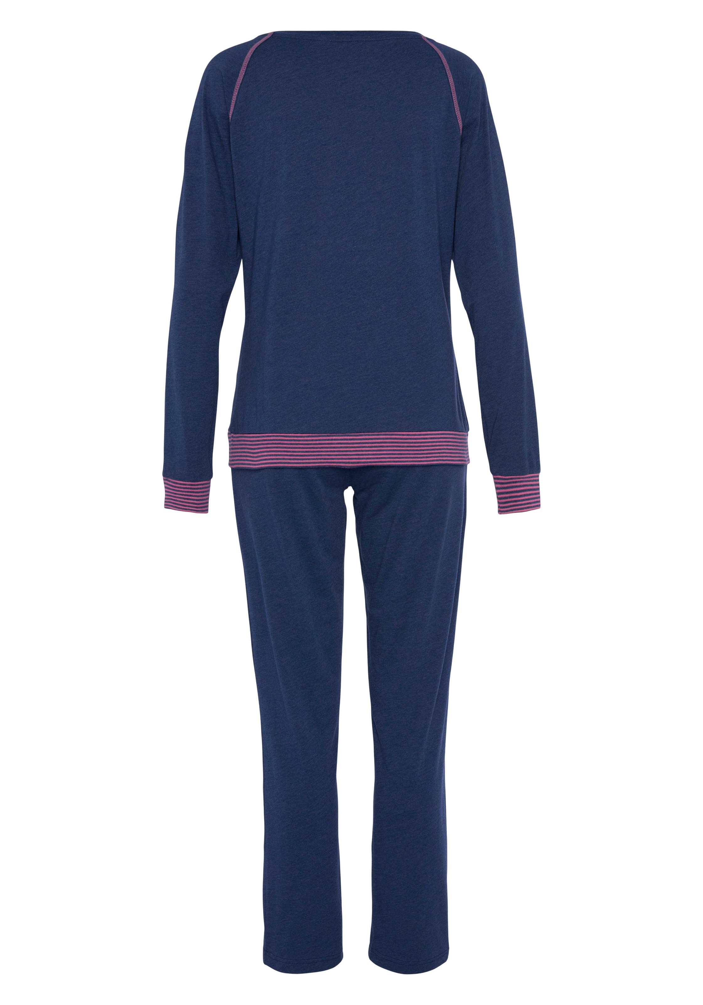 Vivance Dreams by Lascana Pyjama Set, 2 tlg. mit dekorativen Flatlock-Nähten in Neonfarben