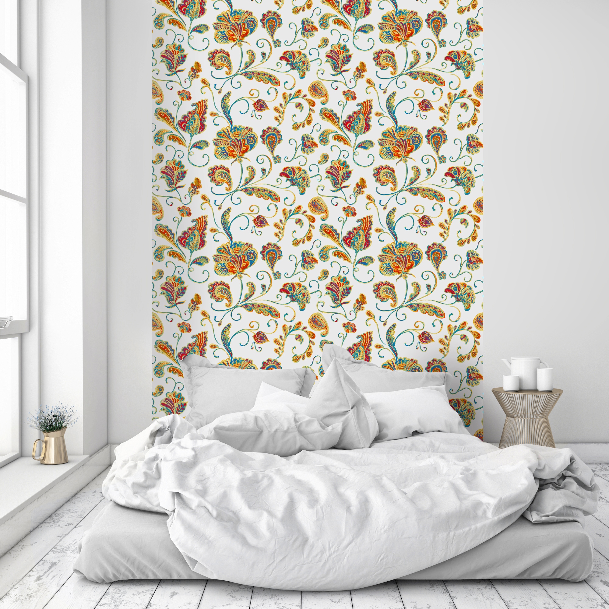 queence Vinyltapete »Luisa« Motiv | bedruckt | botanisch | floral | gemustert | natürlich glatt 90x250cm, selbstklebend, kinderleichte Anbringung, , Sticker