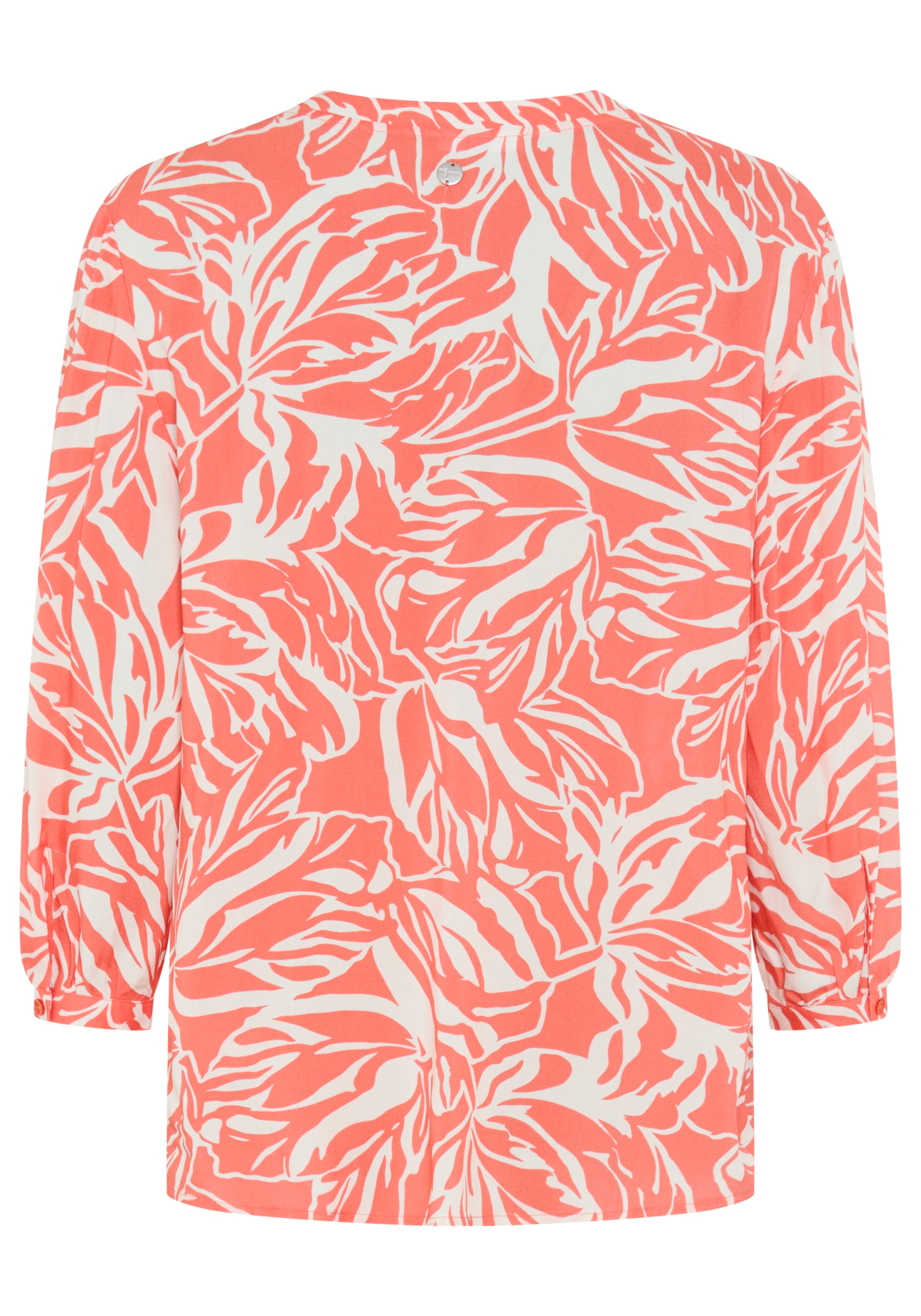 Tamaris Druckbluse mit 3/4 Ärmeln und femininen V-Ausschnitt