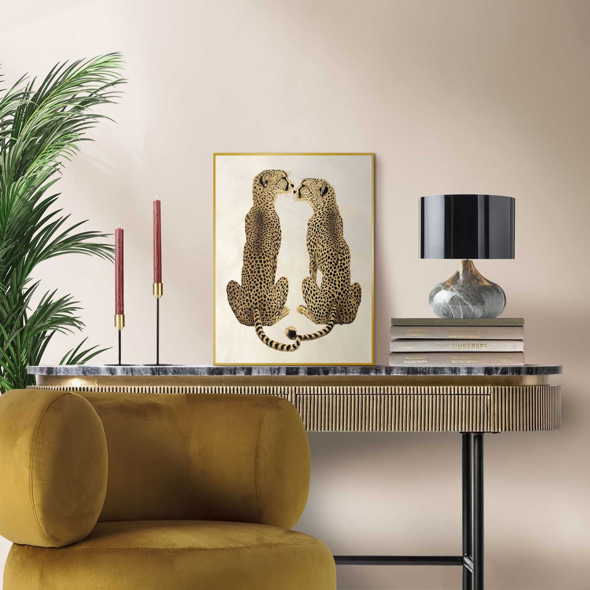 Reinders! Poster »Loving Cheetas«, Hobbyraum - Gelb - MDF - Tiere - 30x40 cm