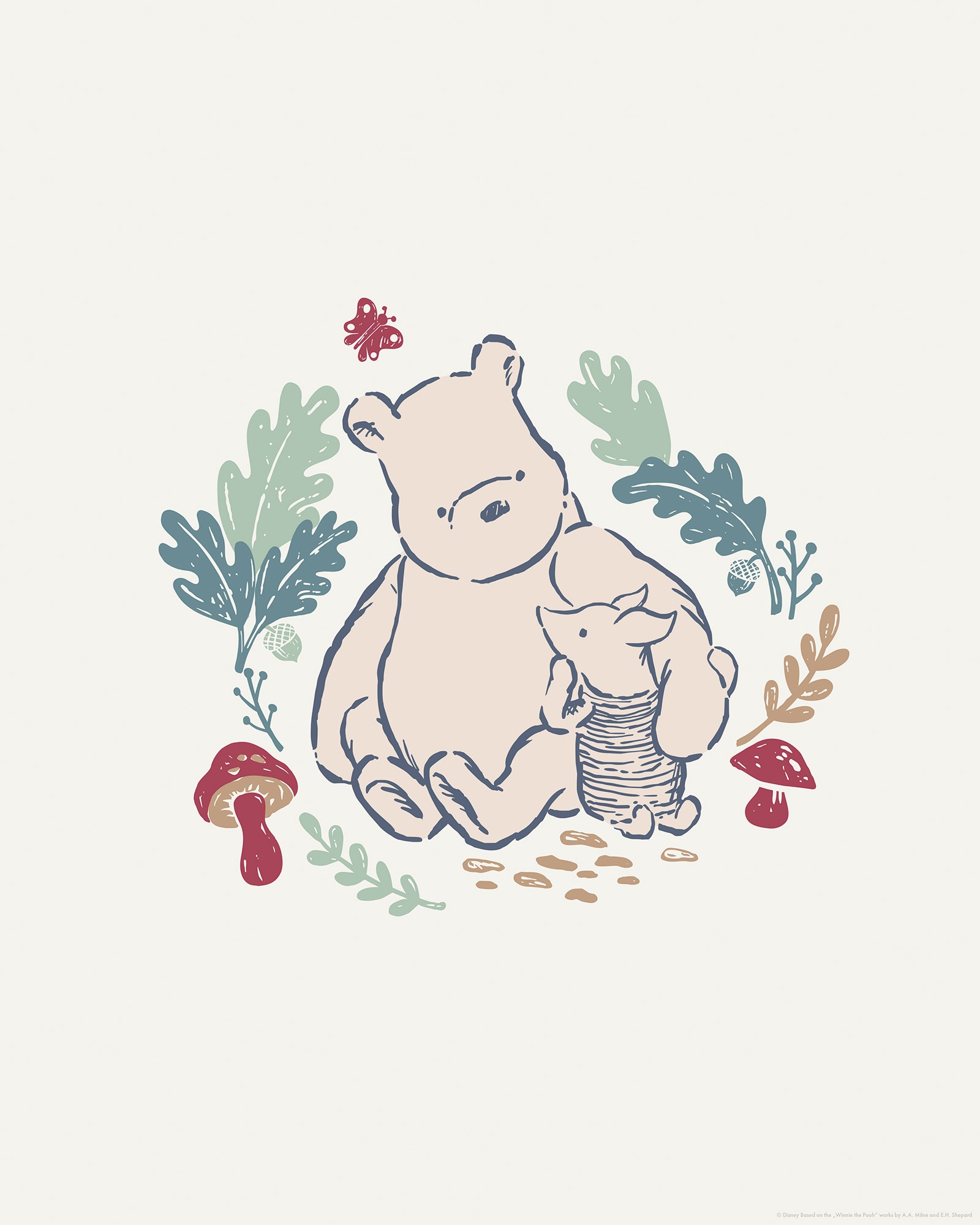 Komar Wandbild »Disney Winnie the Pooh Taking Care« Disney Set, 1 Stk. tlg. 40 x 50 cm (Breite x Höhe) - Kinderzimmer, Dekoration