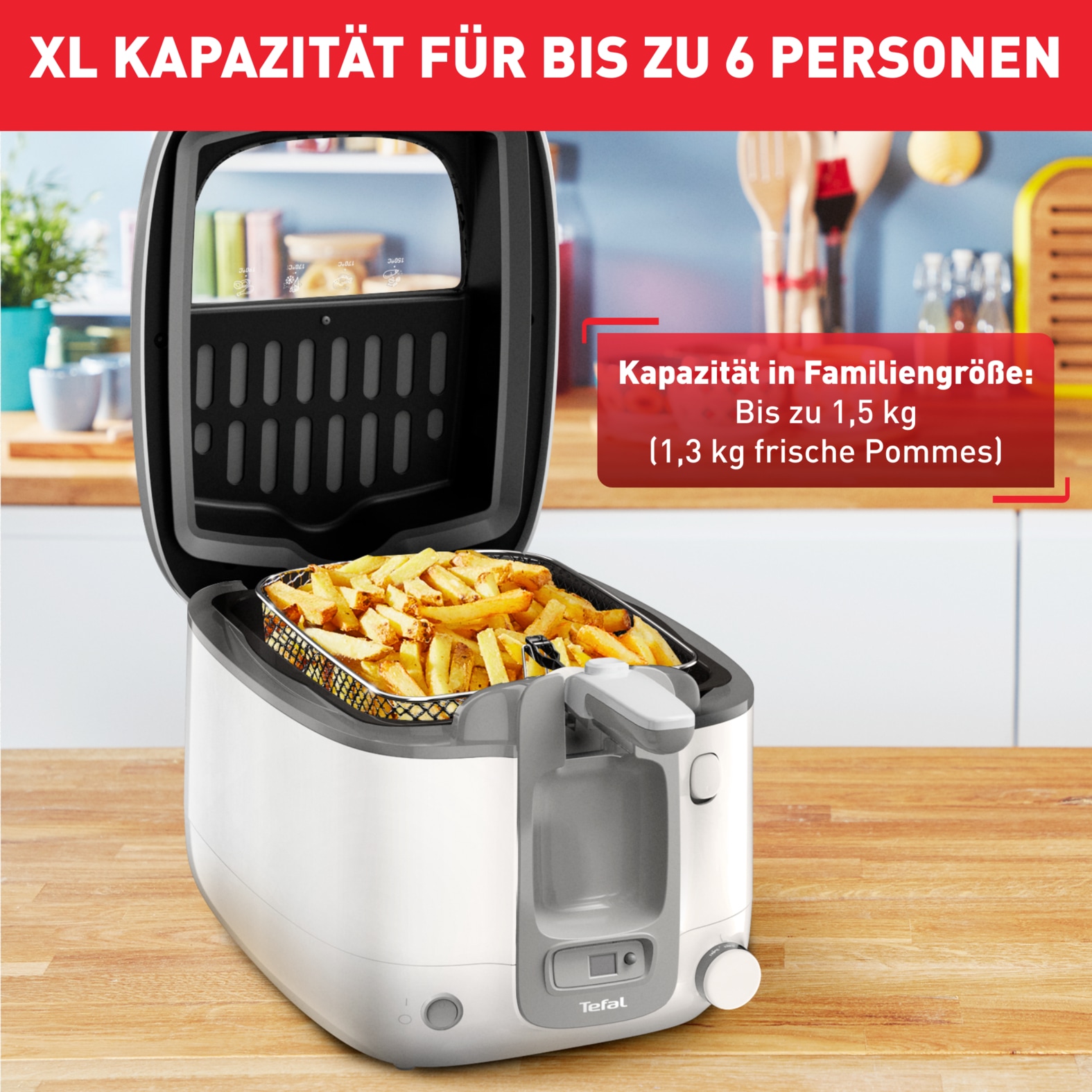 Tefal Fritteuse »FR3141 Super Uno«, 1800 W, Fassungsvermögen 2,2 l, einstellbarer Thermostat, leichte Anwendung & Reiningung, FR3141