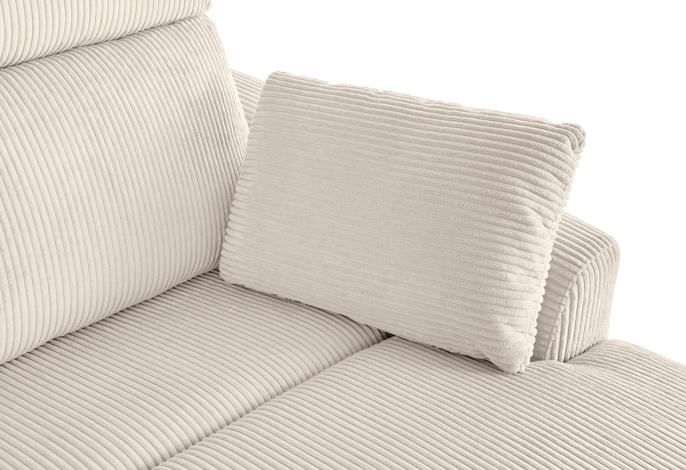 INOSIGN Ecksofa »JENNA, L-Form, 209cm, manuelle u. elektrische Funktion, mit USB A/C,«, Liegefunktion 105°-150°, Federkern, Struktur fein