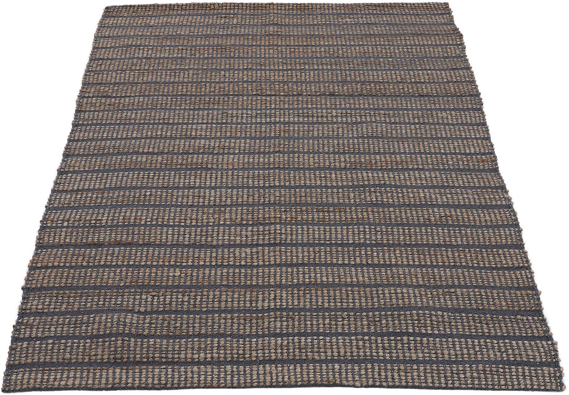 carpetfine Teppich »Lara, auch als Läufer«, rechteckig, 6 mm Höhe, handgearbeitet, Wendeteppich aus 70% Jute/Baumwolle, Wohnzimmer