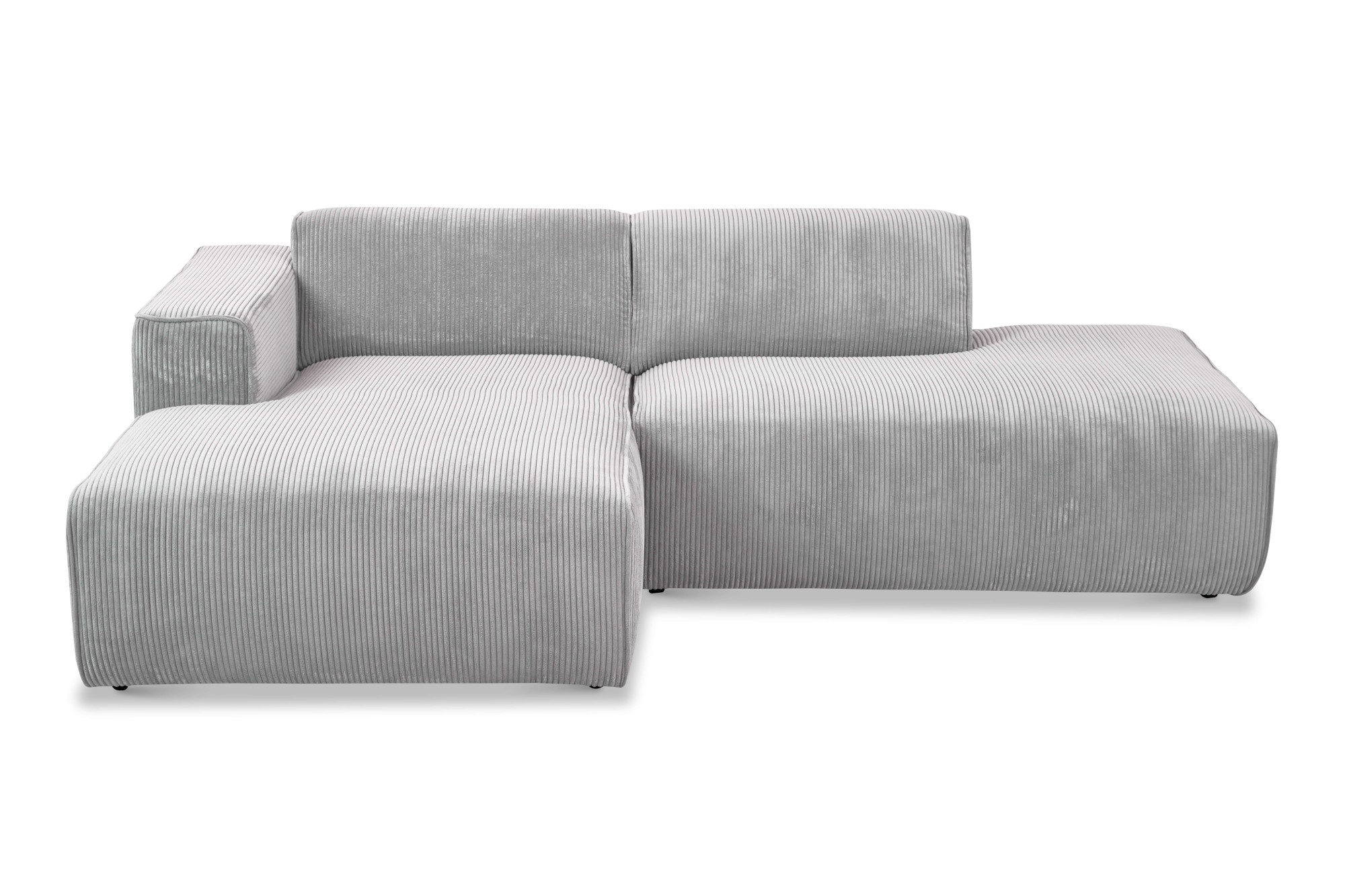 andas Ecksofa »Noord mit Kedernaht, Breite 227 cm«, Cord, Struktur, Webstoff, mit Wellenunterfederung, Massivholzrahmen