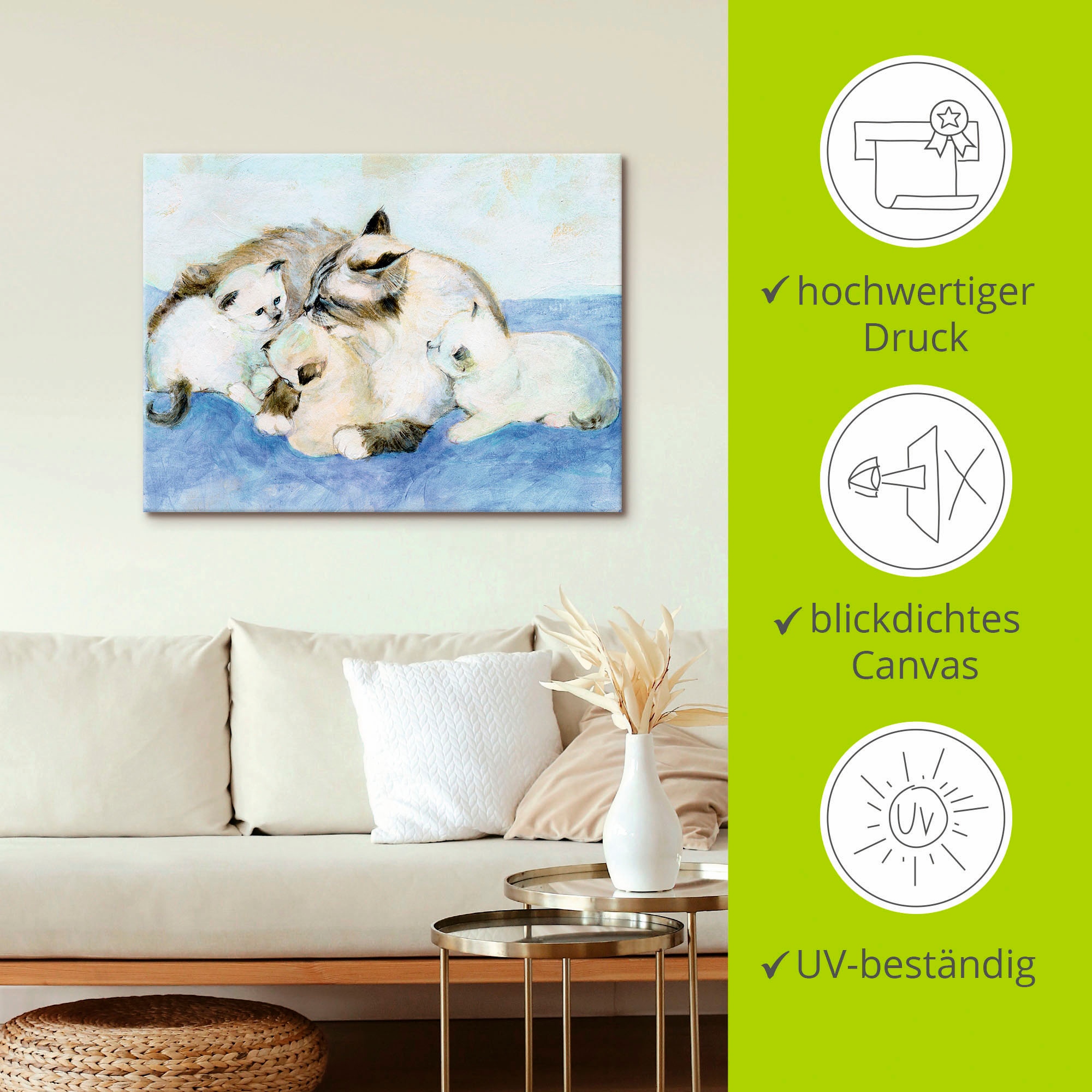 Artland Wandbild »Katzenfamilie«, Haustiere, (1 St.), als Leinwandbild, Wandaufkleber in verschied. Größen