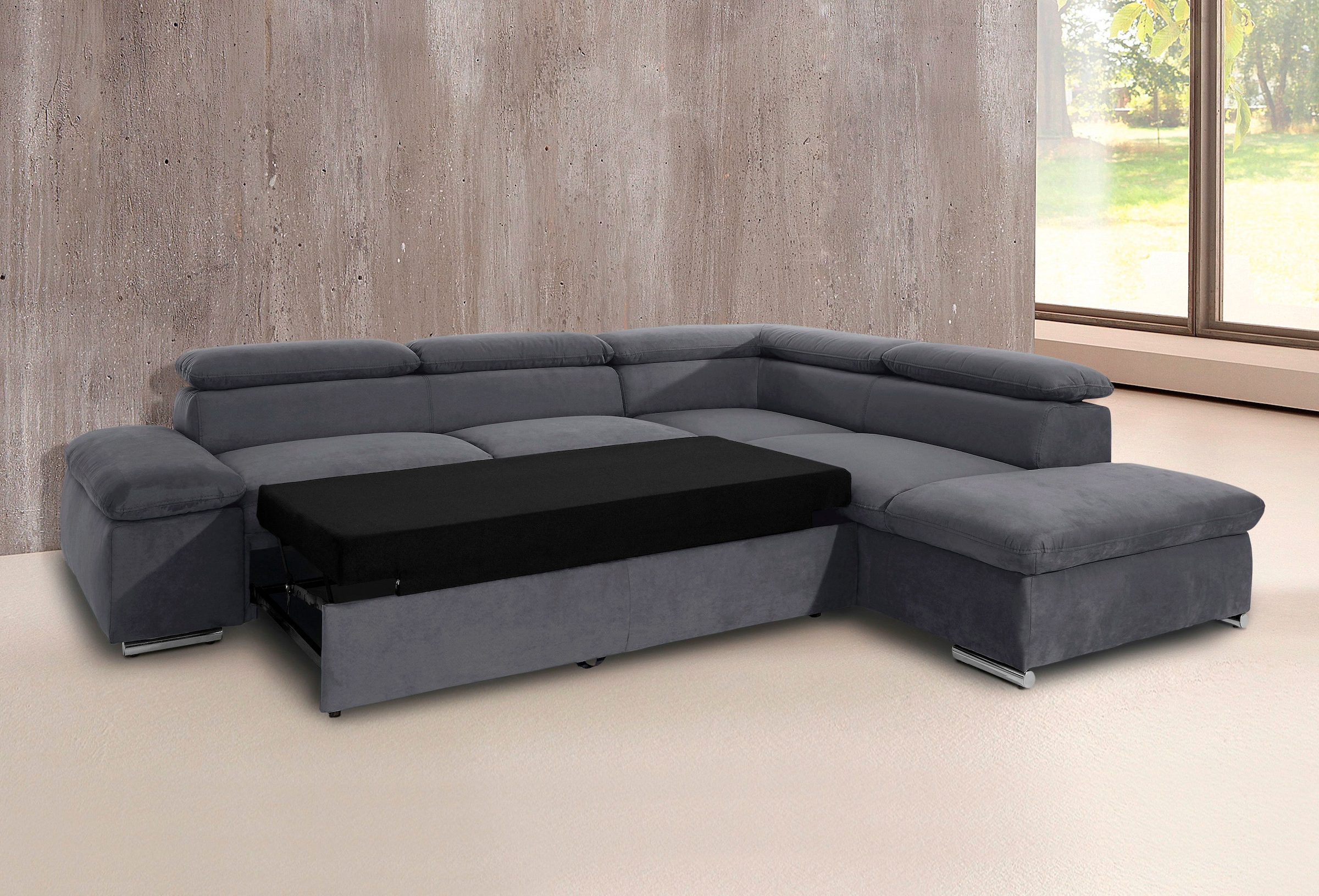 sit&more Ecksofa »Alcatraz L-Form«, wahlweise mit Bettfunktion