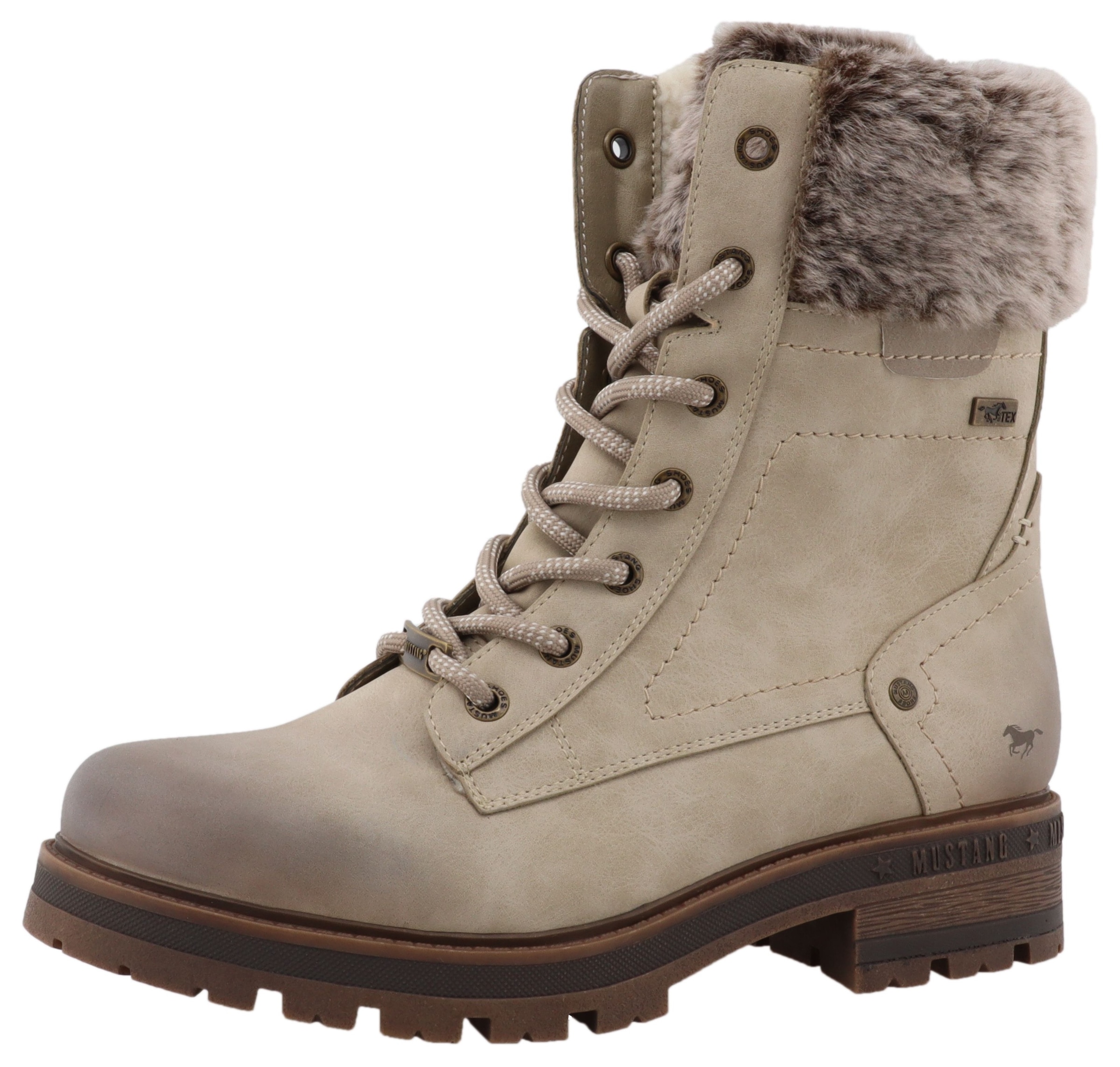 Mustang Shoes Winterstiefelette »Darleen«  Winterboots mit Fellimitatkragen