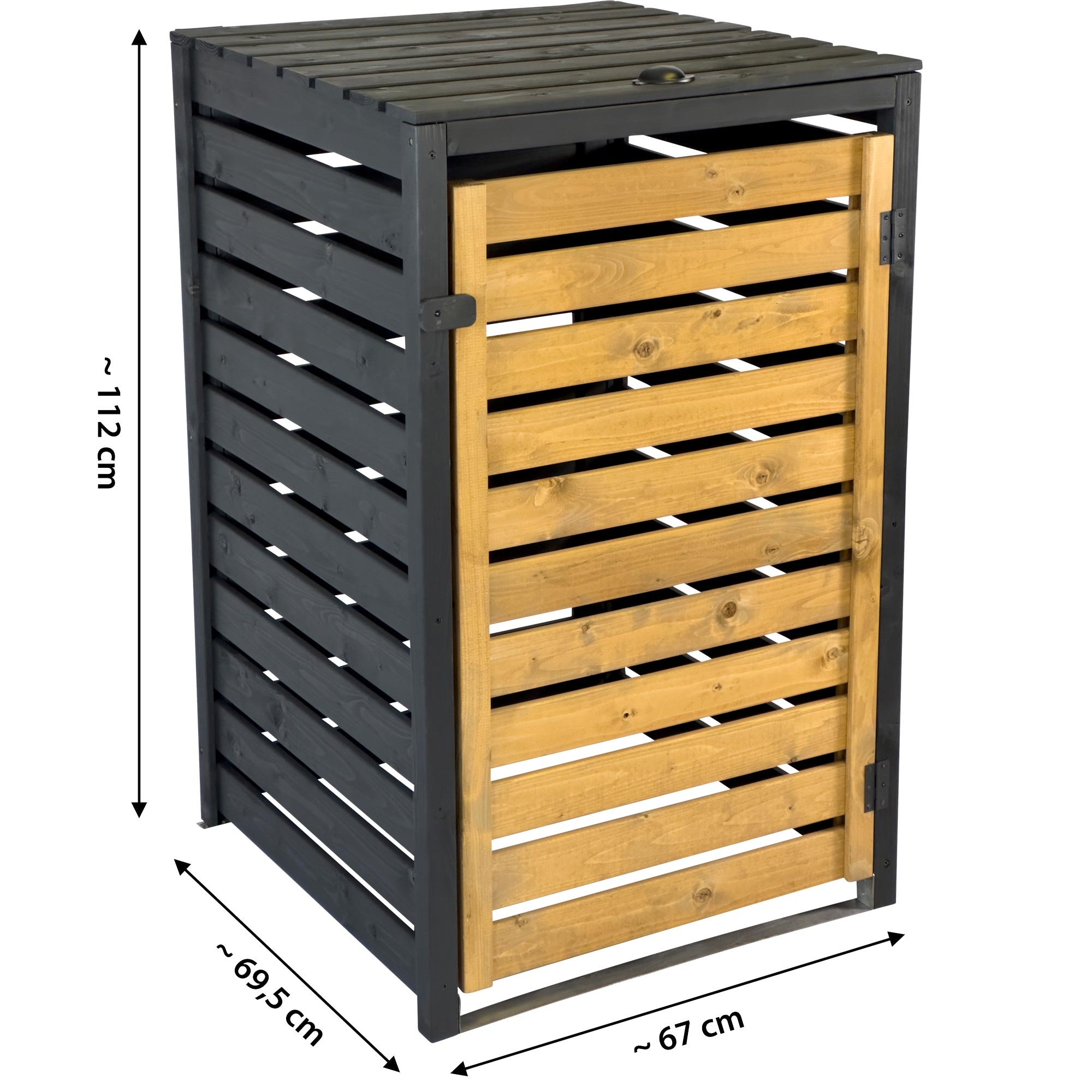dobar Mülltonnenbox »Mülltonnenverkleidung 120 L, schwarz-braun« aus robustem lasiertem Fichtenholz