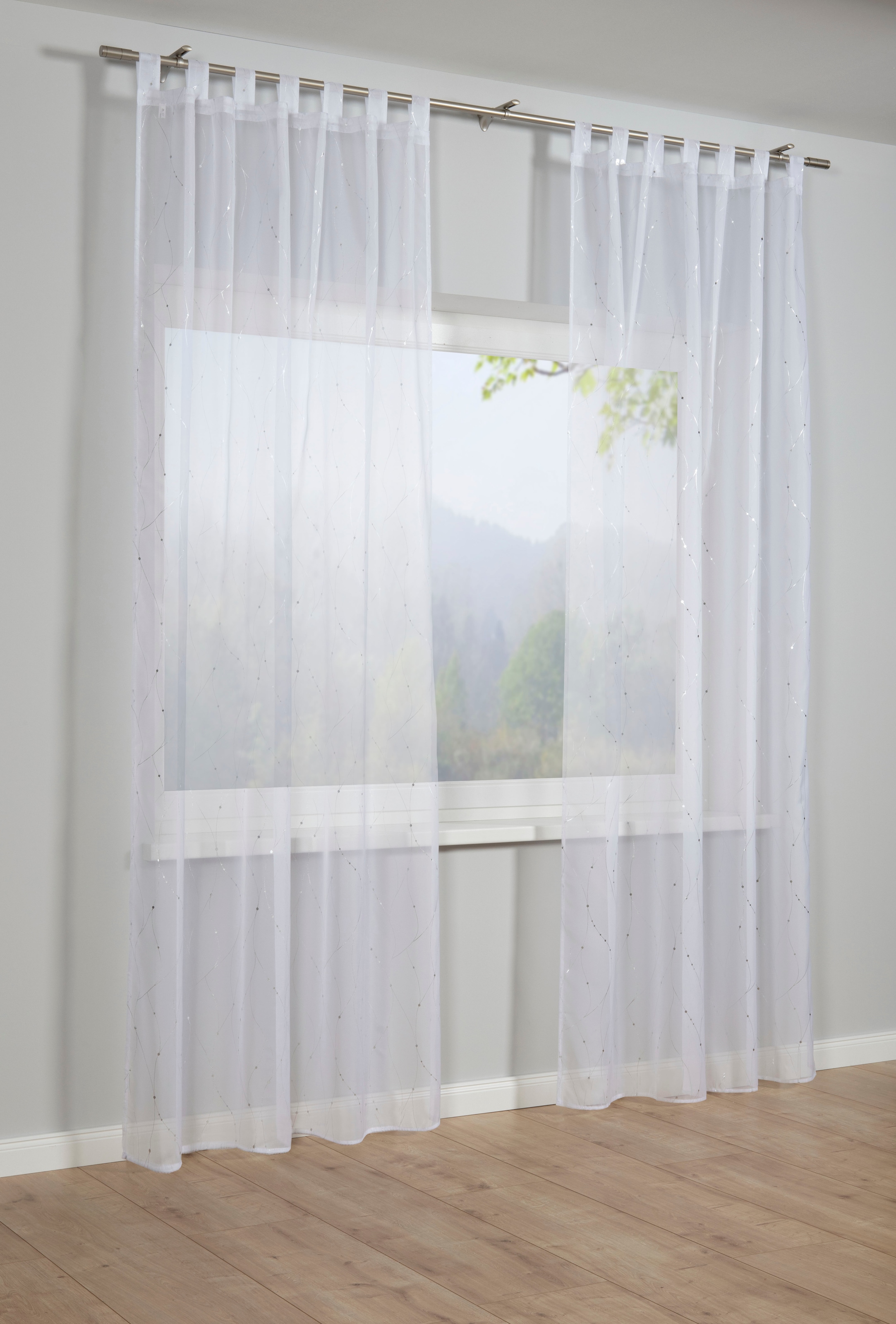 GARDINIA Gardine »Silberdruck«, (1 St.), Stoff Voile kaufen