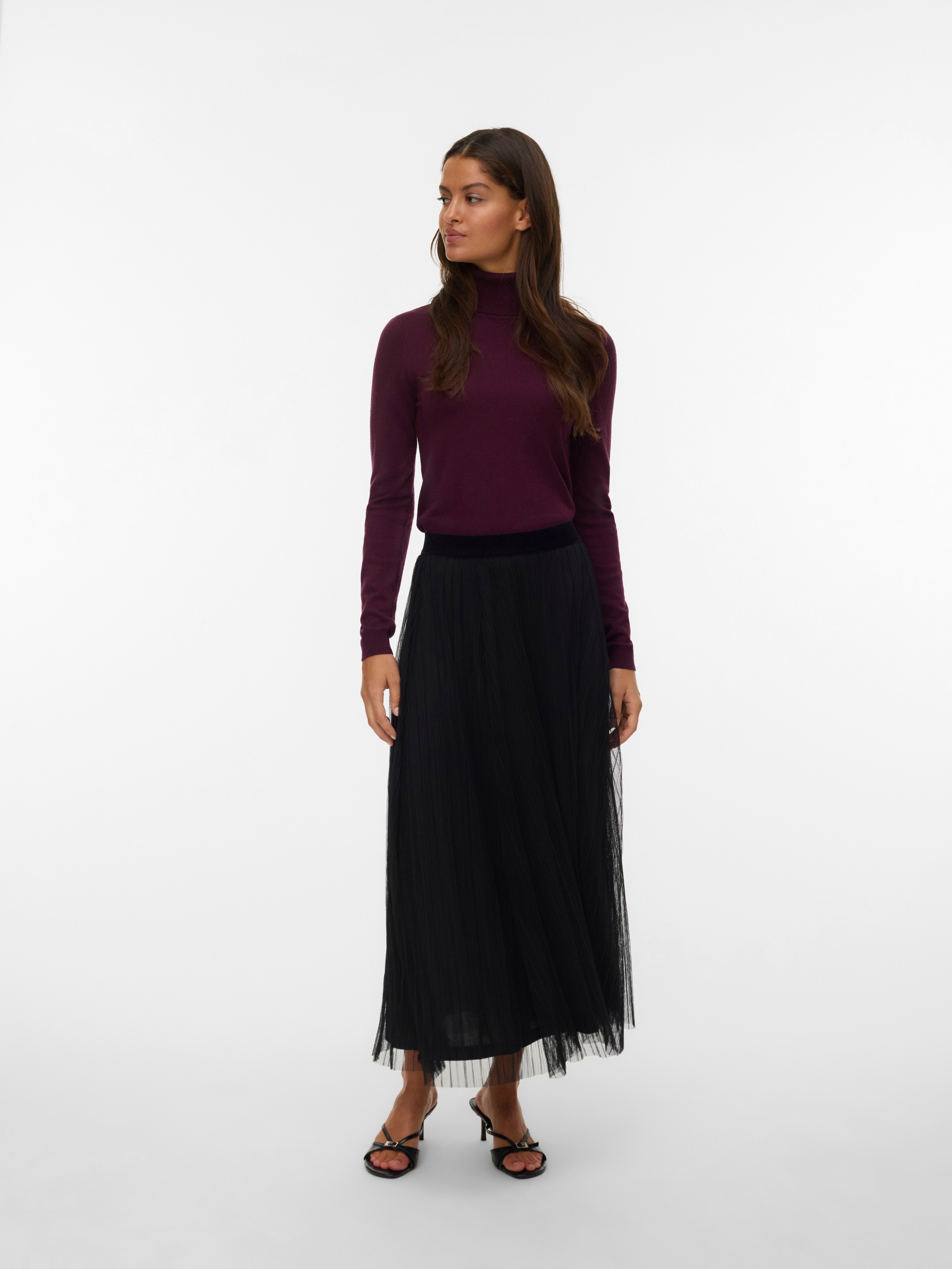 Vero Moda Strickpullover »VMIRIS LS ROLLNECK PULLOVER GA NOOS« Materialmix mit Wolle, slim fit
