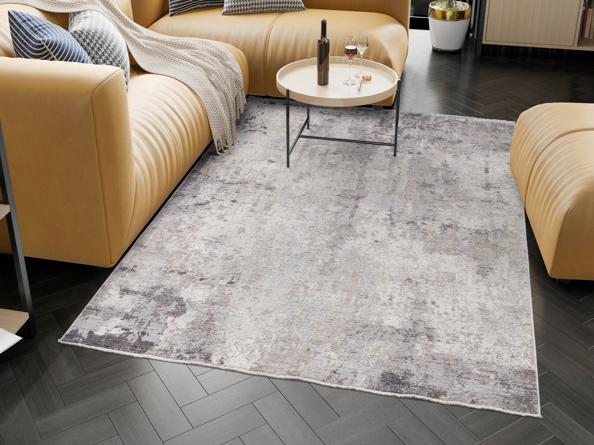 OCI DIE TEPPICHMARKE Teppich »VELA MIRAGE«, rechteckig, 10 mm Höhe, Kurzflor, 3D Hochtief-Optik, maschinell gewebt