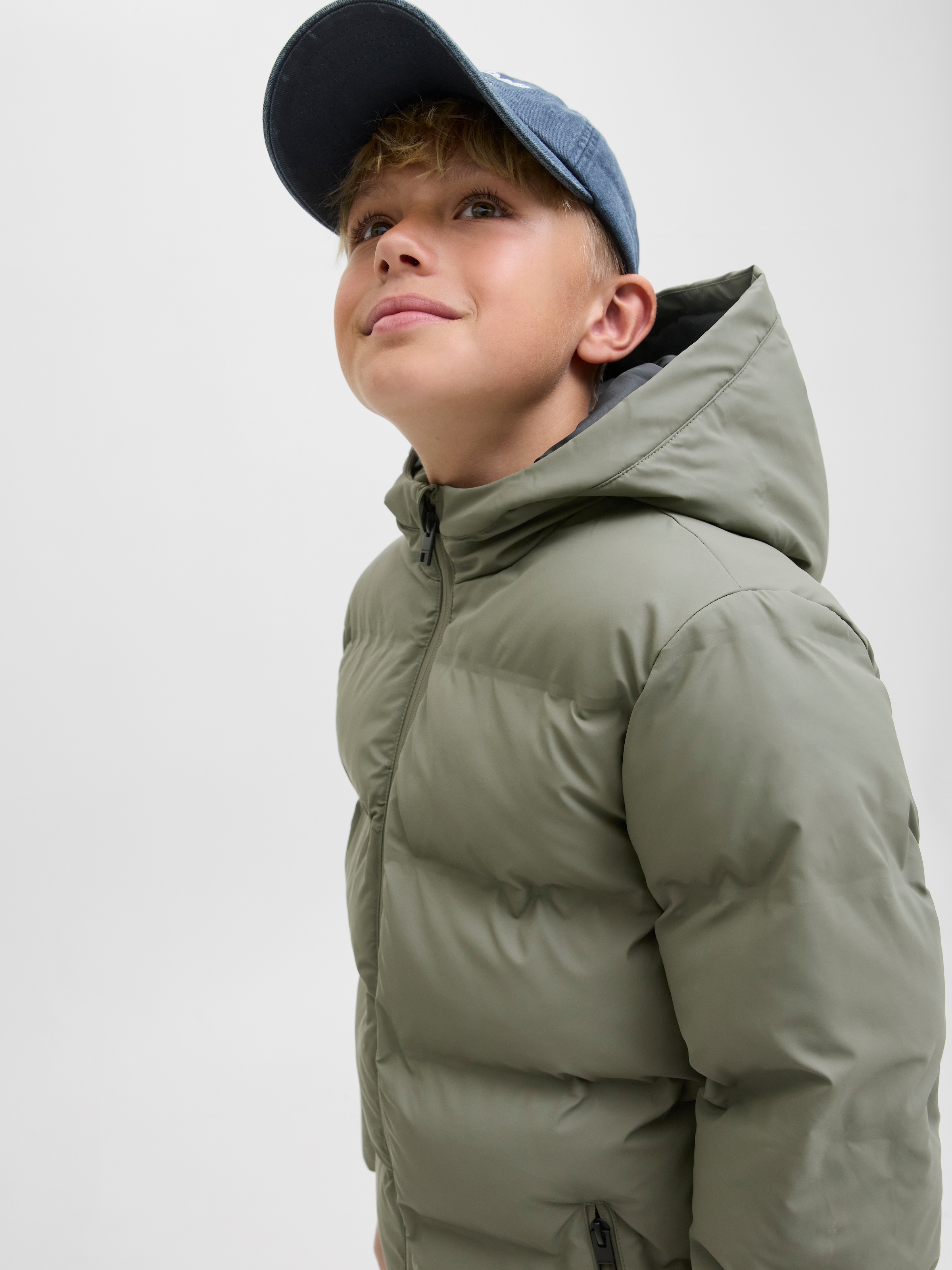Jack & Jones Junior Steppjacke »JJELEMENTS PU PUFFER JNR«, mit Kapuze