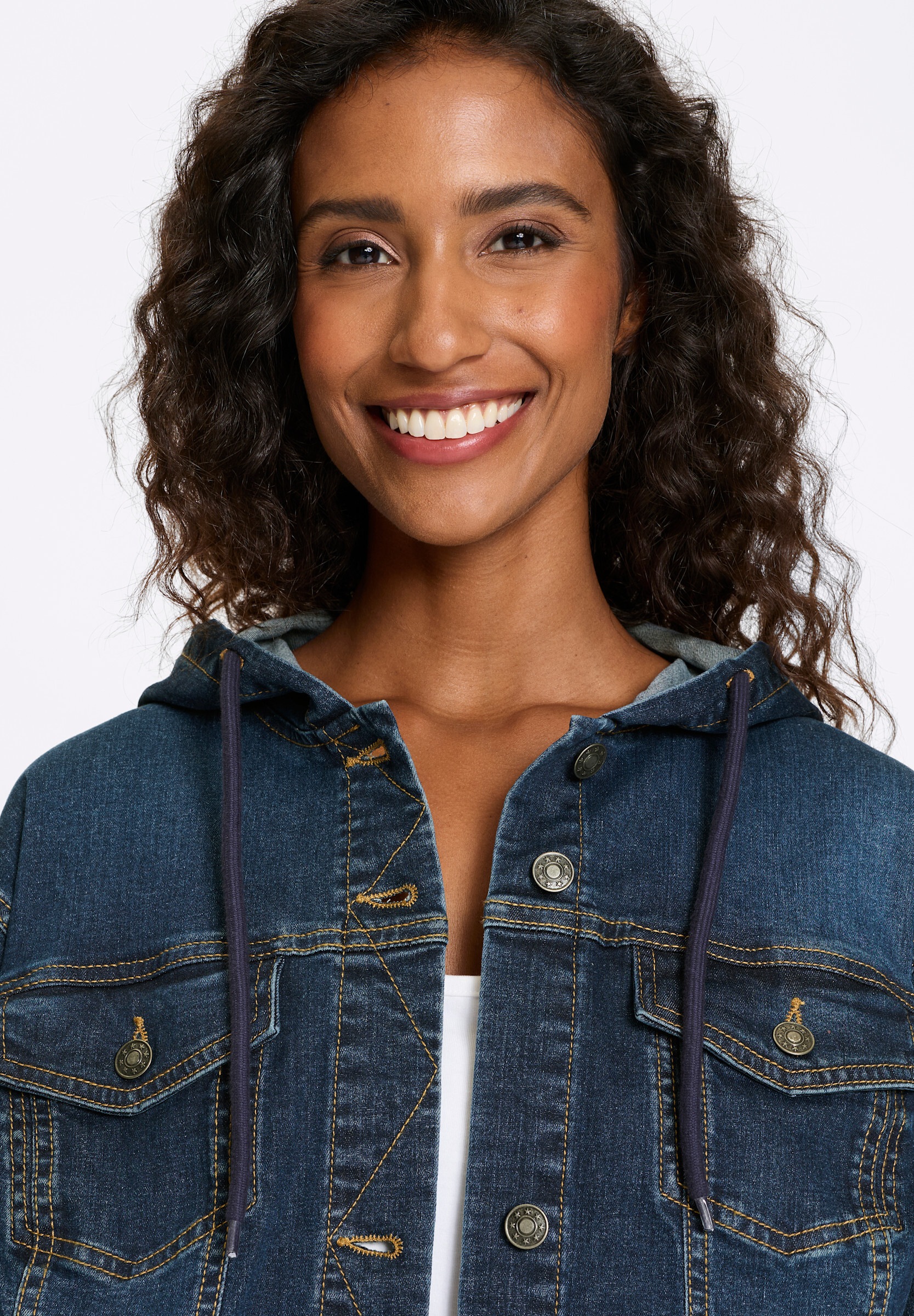 heine Jeansblazer »Jeans-Jacke Jeansjacke mit Kapuze«