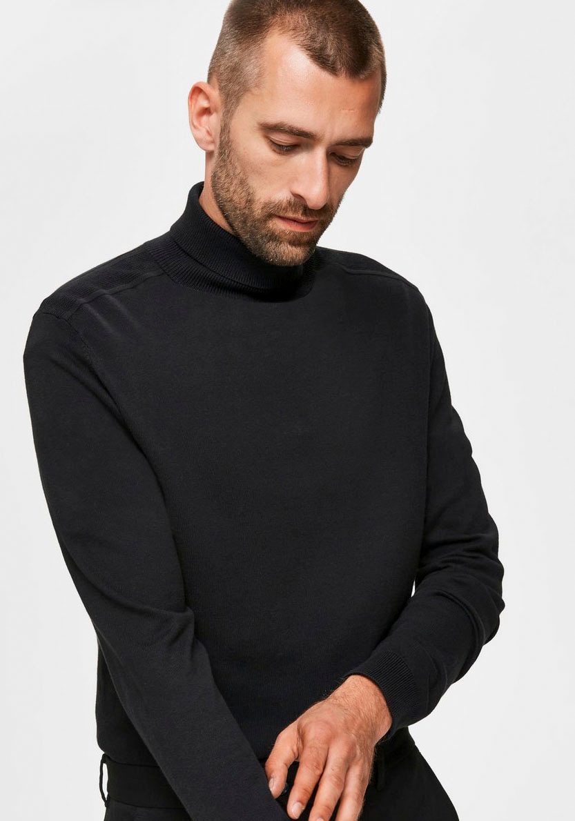 SELECTED HOMME Strickpullover »SLHBERG ROLL NECK B NOOS«