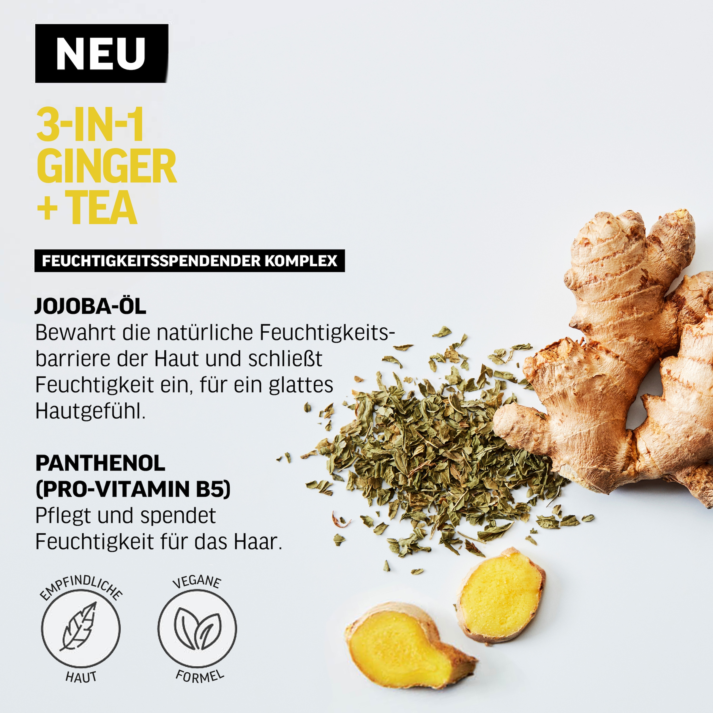 American Crew Haarshampoo »3In1 Ginger & Tea Shampoo, Conditioner & Body Wash 450 ml«, (1 tlg.)