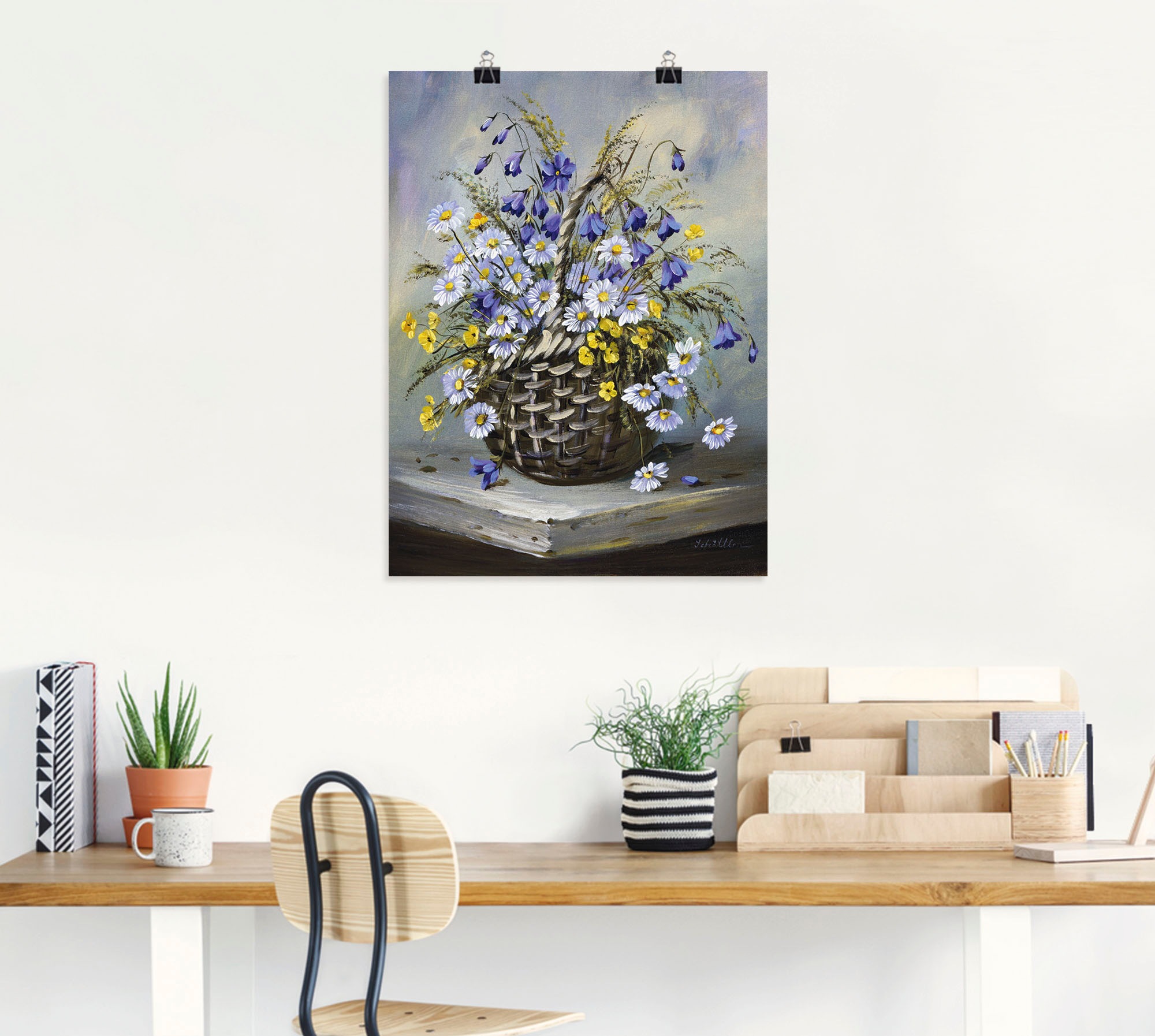 Artland Wandbild »Bunter Korb«, Blumen, (1 St.), als Leinwandbild, Poster in verschied. Größen