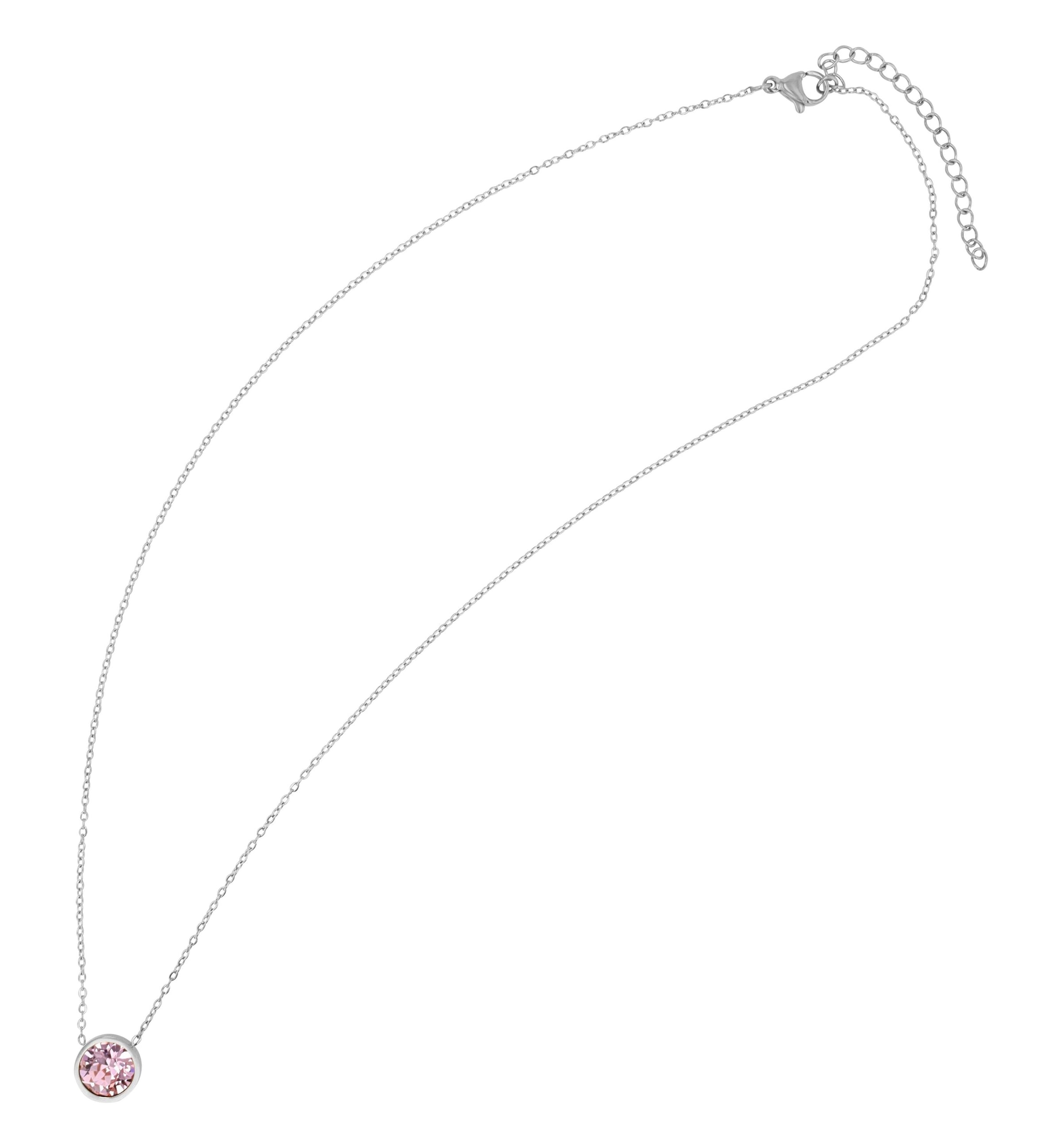Adelia´s Gliederkette »Damen Halskette aus Edelstahl mit Kristall 43 cm«