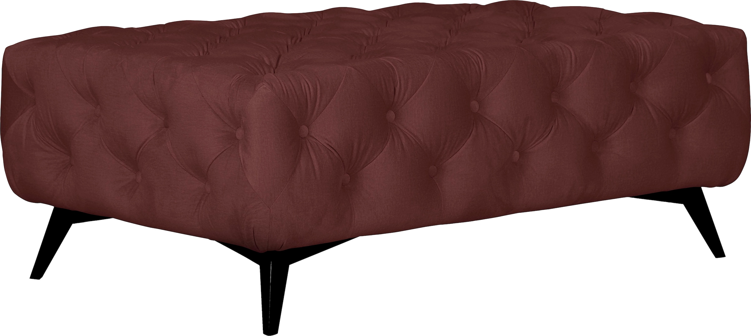 Leonique Polsterhocker »Amaury«, Chesterfield-Optik, Breite 120cm, Fußfarbe wählbar