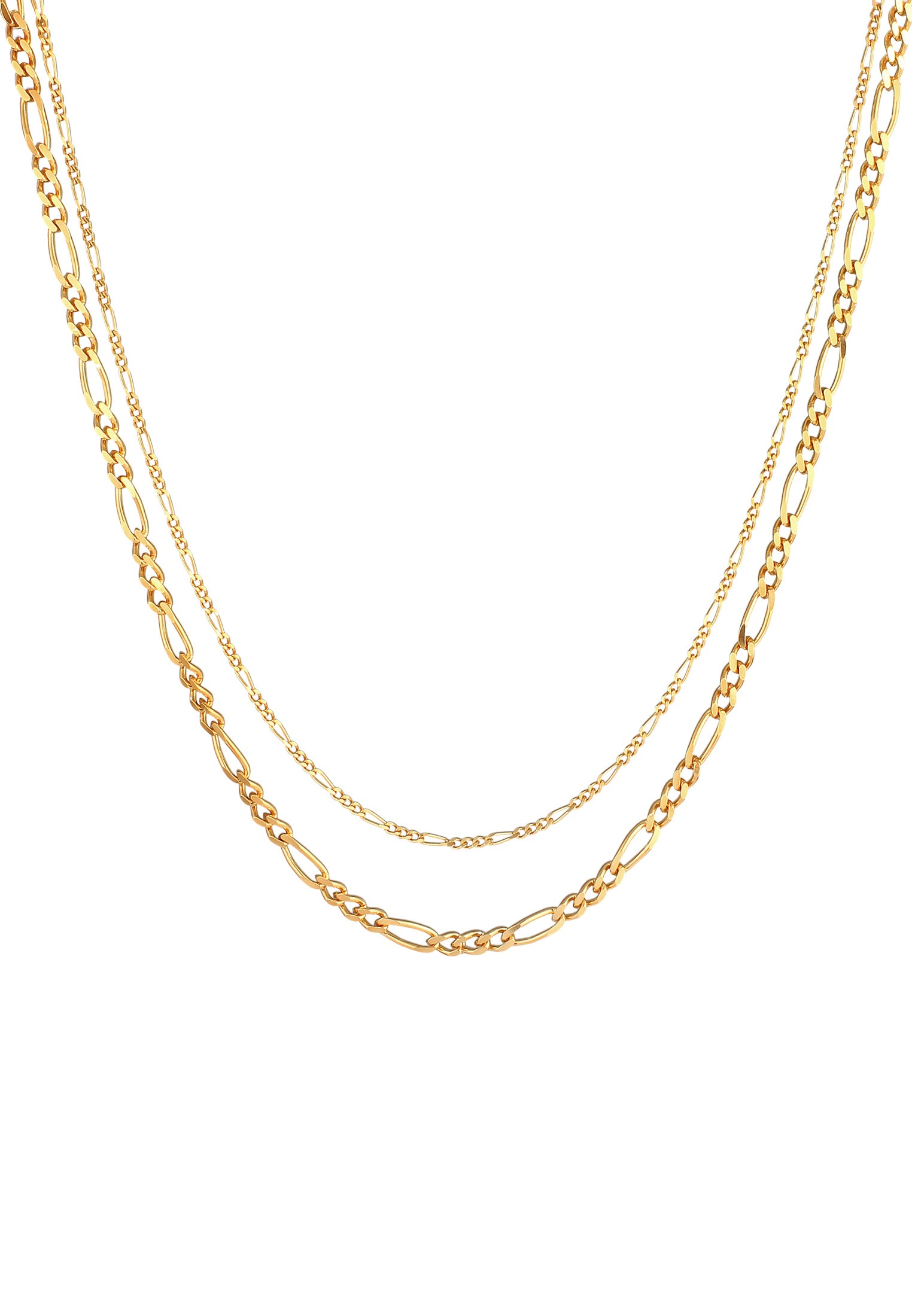 Elli Premium Silberkette »Halskette Figaro Layer Kette Basic 925 Silber«