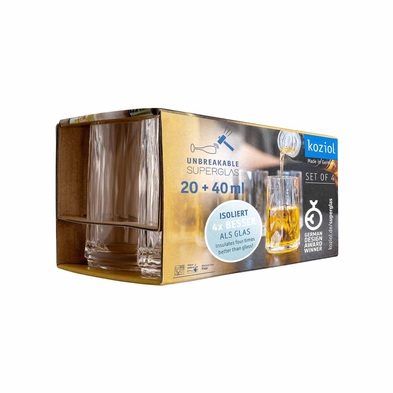 KOZIOL Schnapsglas »Stamper Superglas Club No. 7 40 ml 4er Set transparent«
