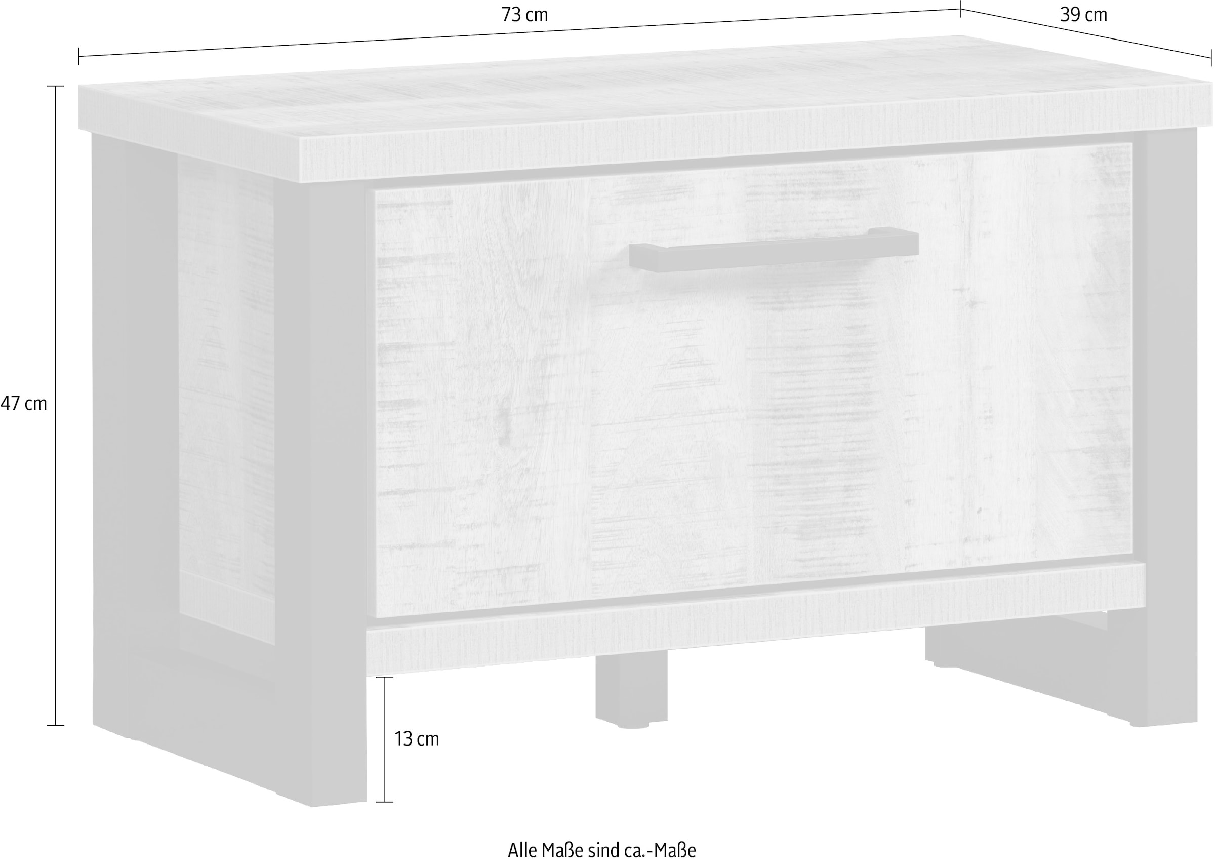 Home affaire Sitzbank »Elda«, (1 St.), Sitzbank mit 1 Gasdruckdämpfer Klappe – (B/T/H) 73/39/47 cm