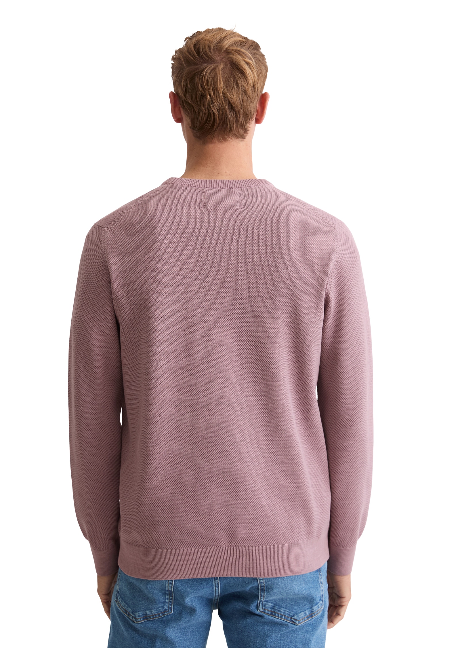 Marc O'Polo Rundhalspullover in Piqué-Struktur