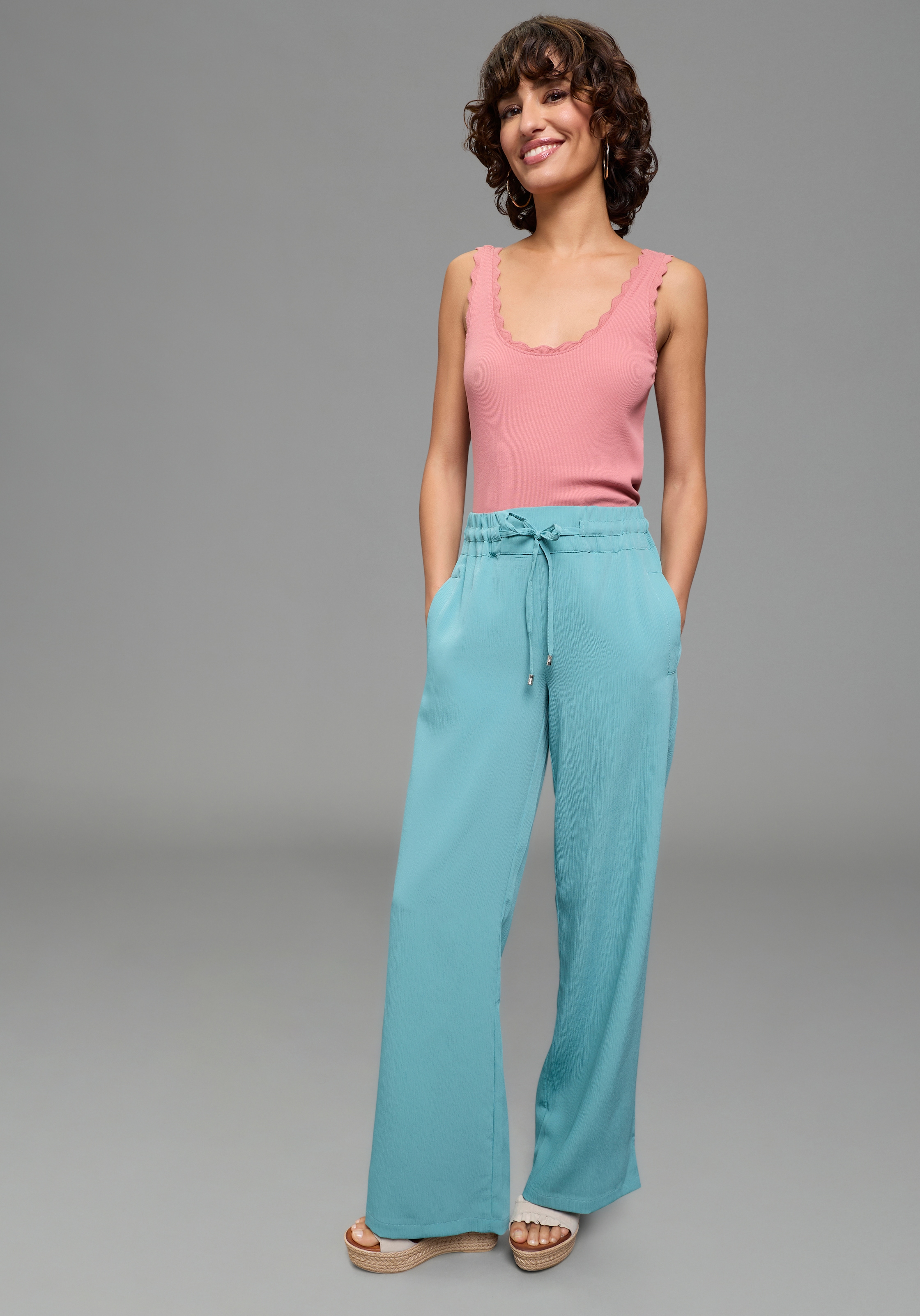 Laura Scott Schlupfhose  weite Hose, mit Gummizug am Bund, mit Schlitz am Beinabschluss