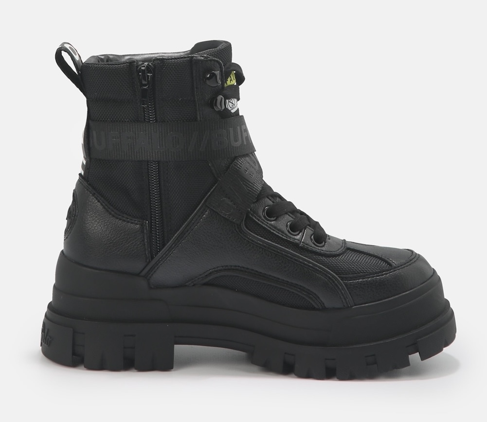 Buffalo Winterboots »Aspha Com1 Vegan«  Schnürstiefelette, Plateauboots mit Innen-Reißverschluss