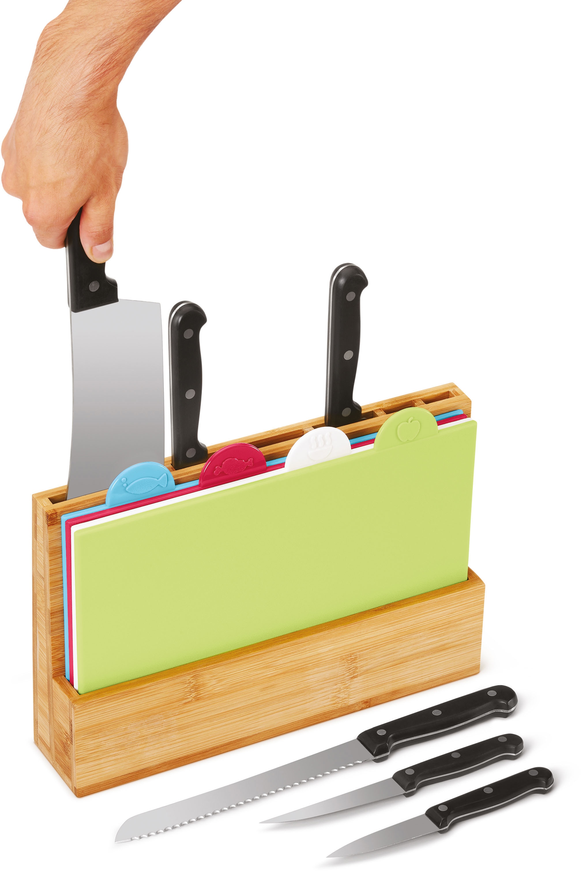 Metaltex Schneidebrett »Cut&Store«, (Set), 5-teilig