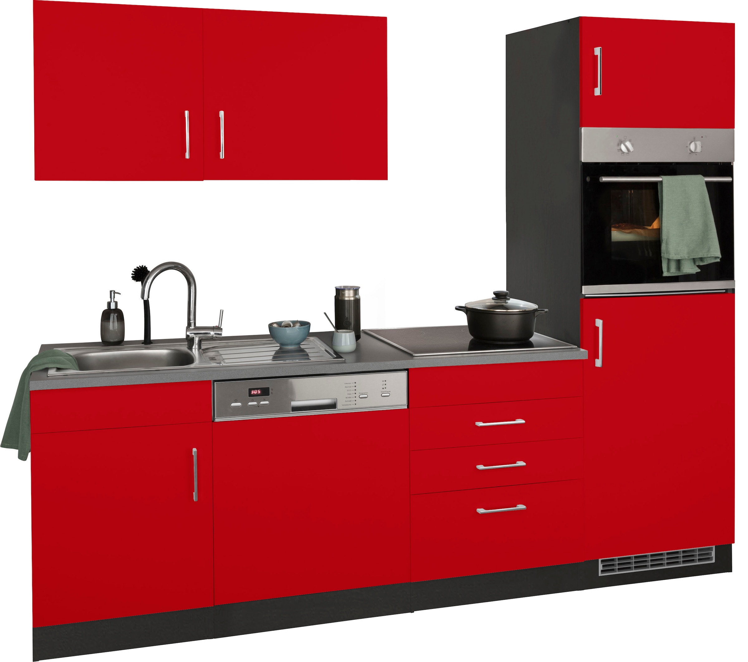 KOCHSTATION Küchenzeile »KS-Paris« ohne E-Geräte, Breite 230 cm