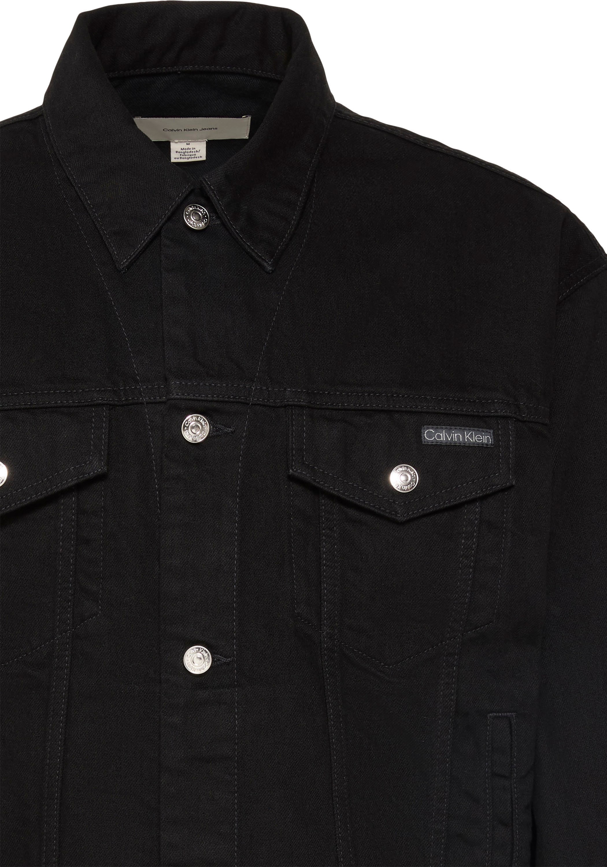 Calvin Klein Jeans Jeansjacke »90S CK CLASSIC BLACK TRUCKER« ohne Kapuze Regular fit mit normalen Hemdkragen