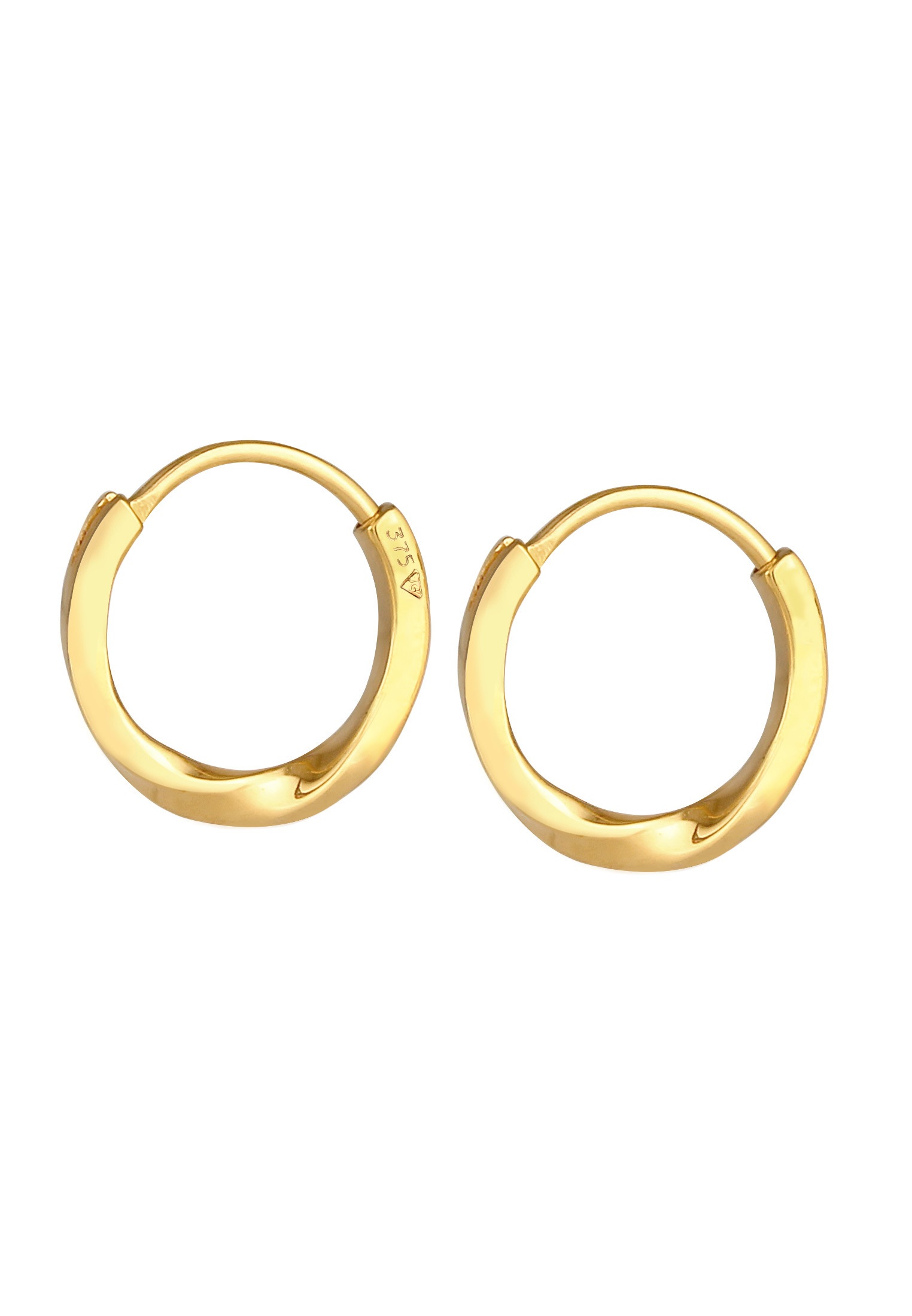 Elli Premium Paar Creolen »Ohrringe Creolen Ohrhänger Basic Rund 375 Gelbgold«