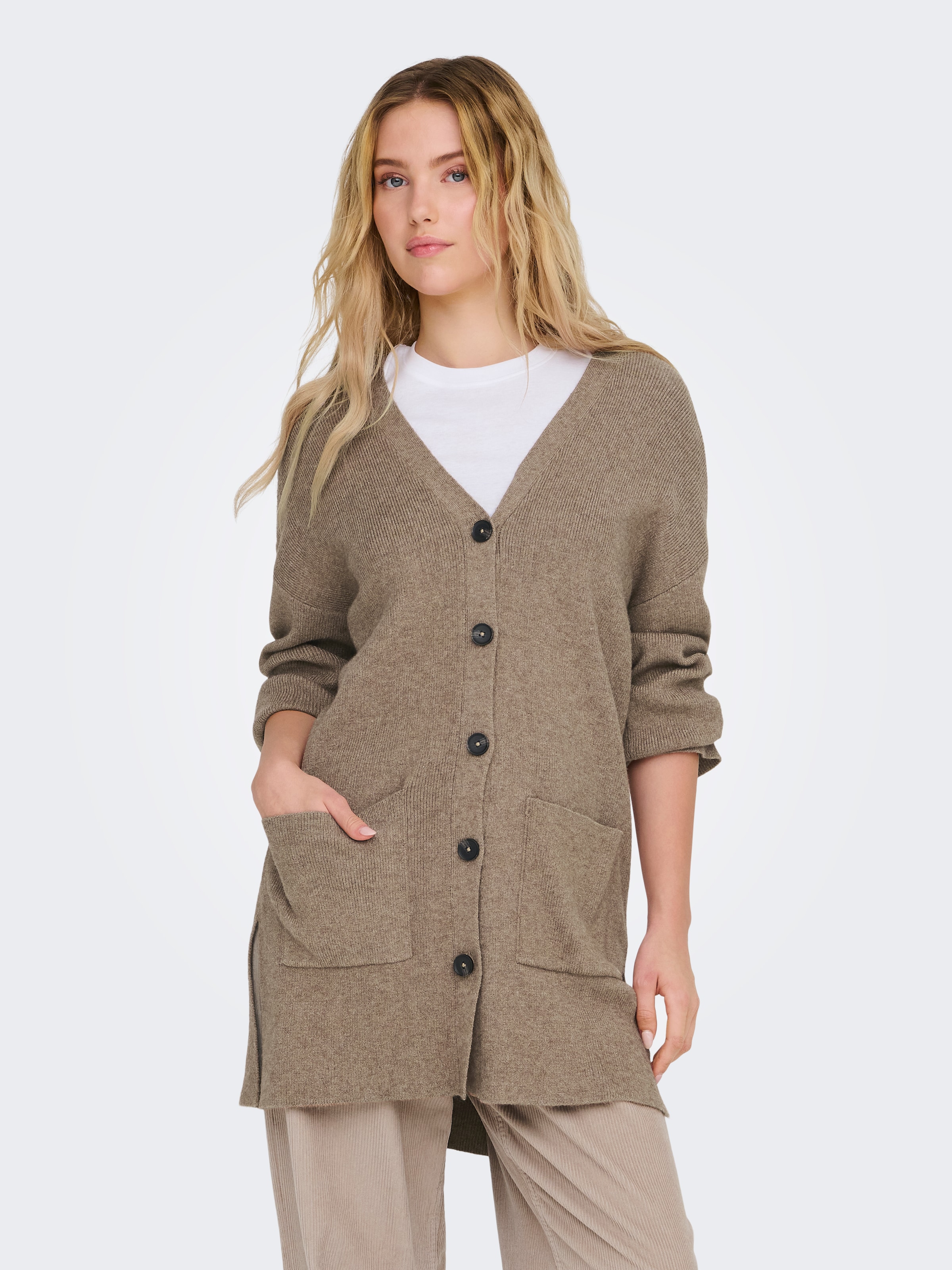 ONLY Strickjacke »ONLKATIA LS RIB V LOOSE CARDIGAN CC KNT«