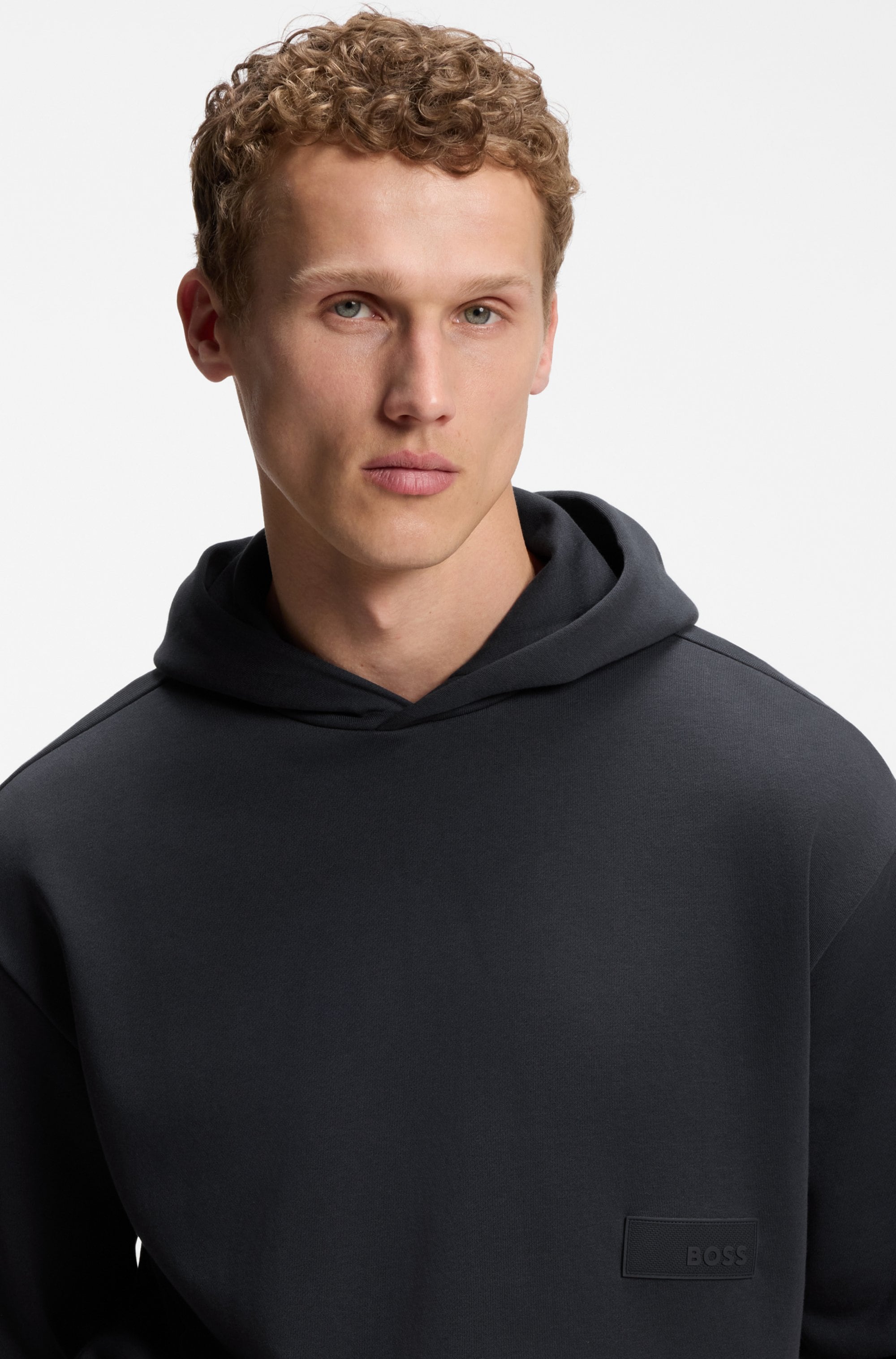 BOSS GREEN Kapuzensweatshirt , Rippbündchen, Relaxed Fit, Baumwollmischung
