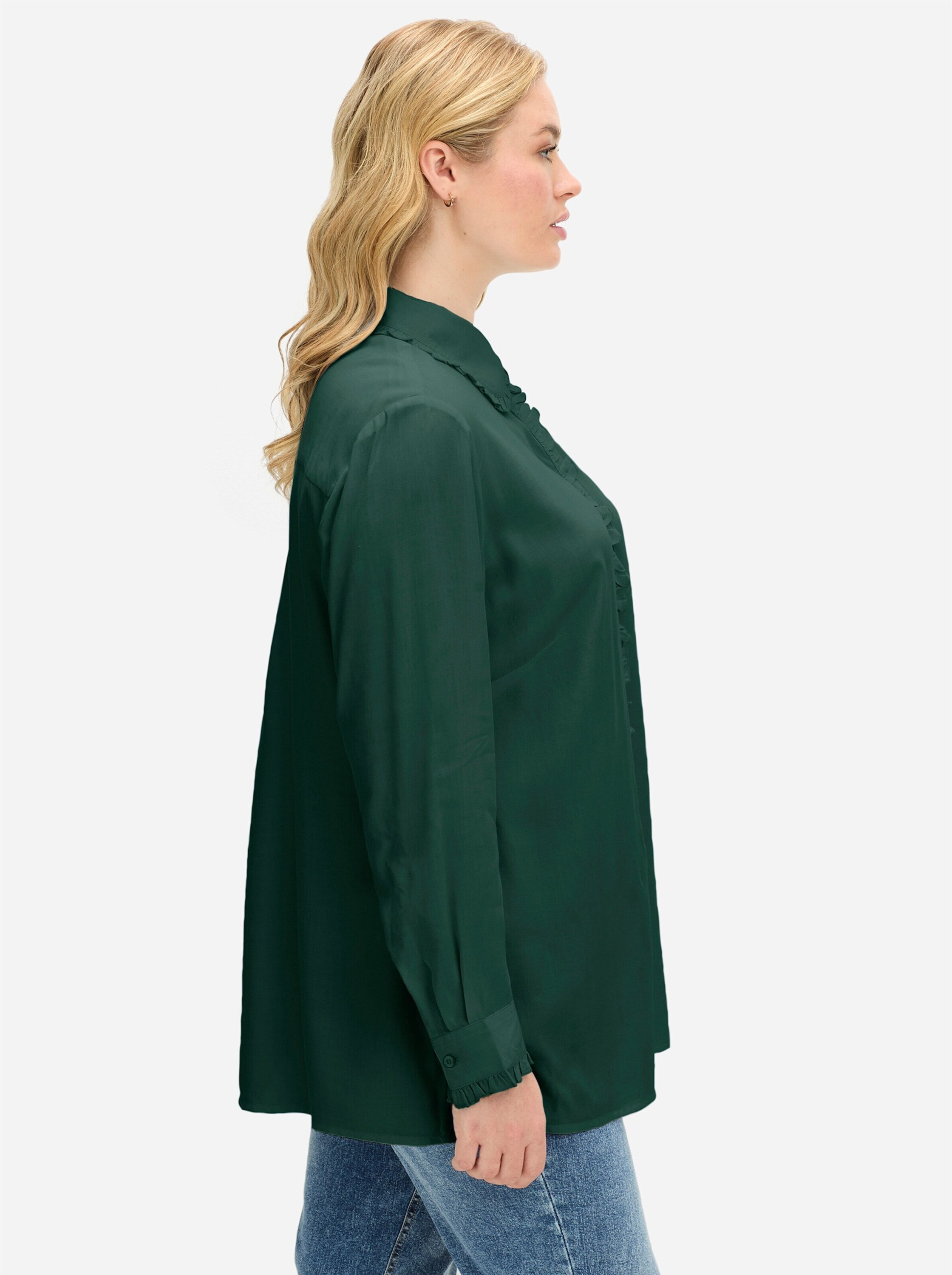 Sheego Rüschenbluse »Bluse Hemdbluse mit gerüschter Knopfleiste«