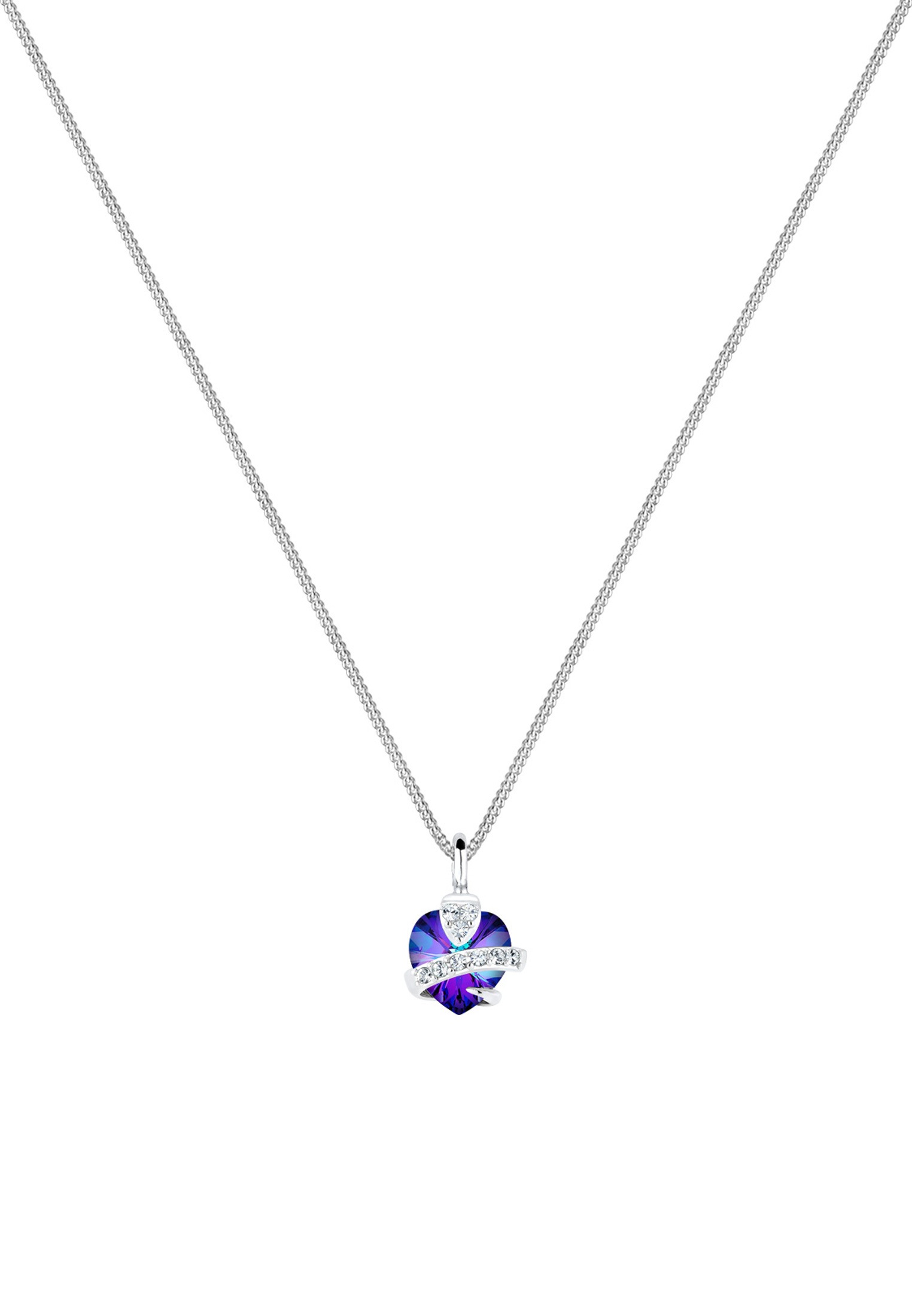Elli Silberkette »Halskette Herz Glamourös 925 Silber, mit Kristallen von Swarovski®«