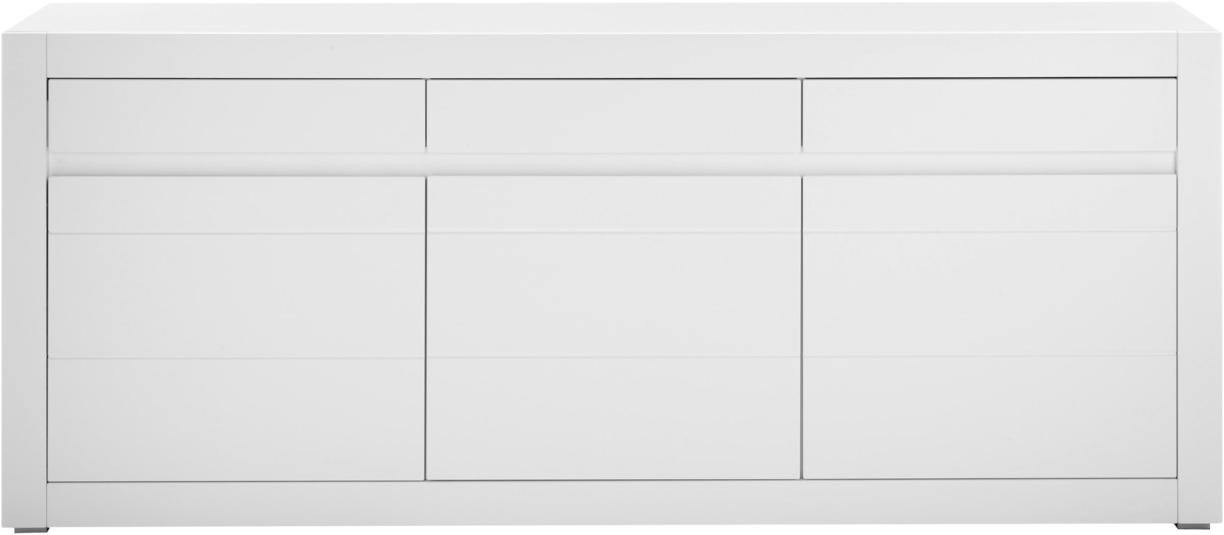 INOSIGN Sideboard »Chester, moderne Anrichte, Kommode mit Stauraum, Schrank, Weiß Matt«, (1 St.), austauschbare Blende in Griffleiste, zeitloses Design, 217 cm breit