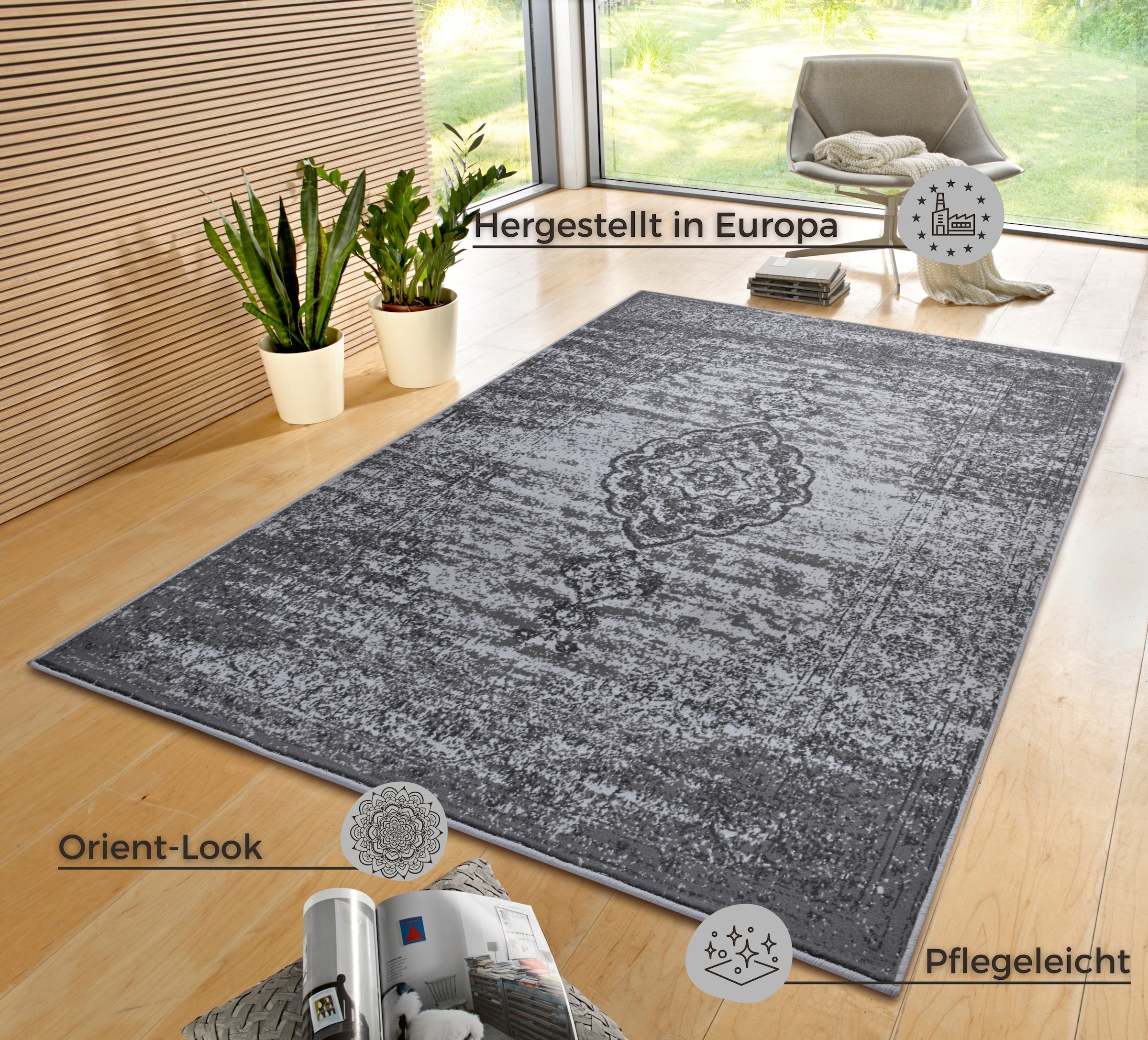 HANSE Home Teppich »Meridional«, rechteckig, 9 mm Höhe, Orientalisch, Orient, Kurzflor, Wohnzimmer, Schlafzimmer, Vintage