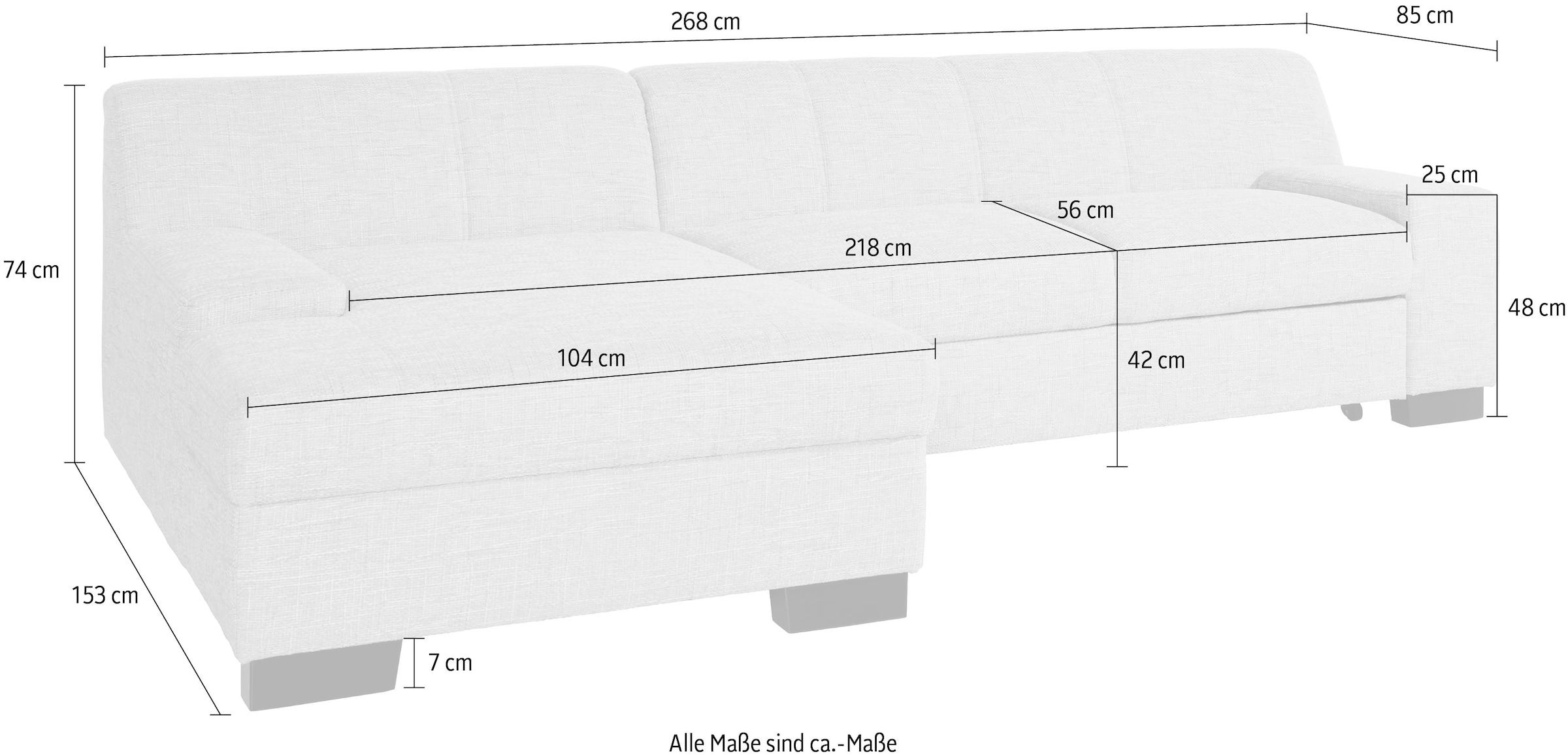 DOMO collection Ecksofa »Norma Top, elegant und modern, flache Armlehnen, komfortabel, L-Form«, wahlweise mit Bettfunktion
