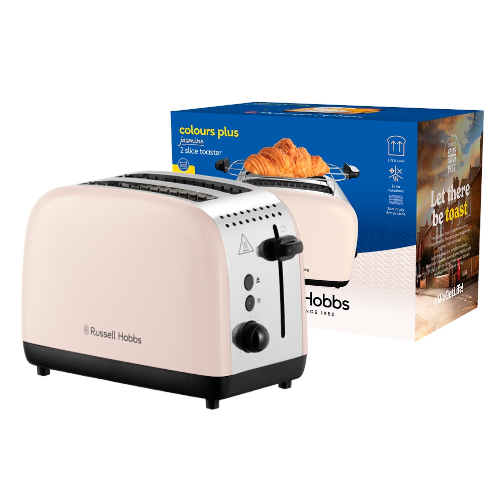 RUSSELL HOBBS Toaster »Colours Plus+ Jasmine 26930-56« 1100 W 2 extra breite Toastschlitze, Brötchenaufsatz, 6 Bräunungsstufen