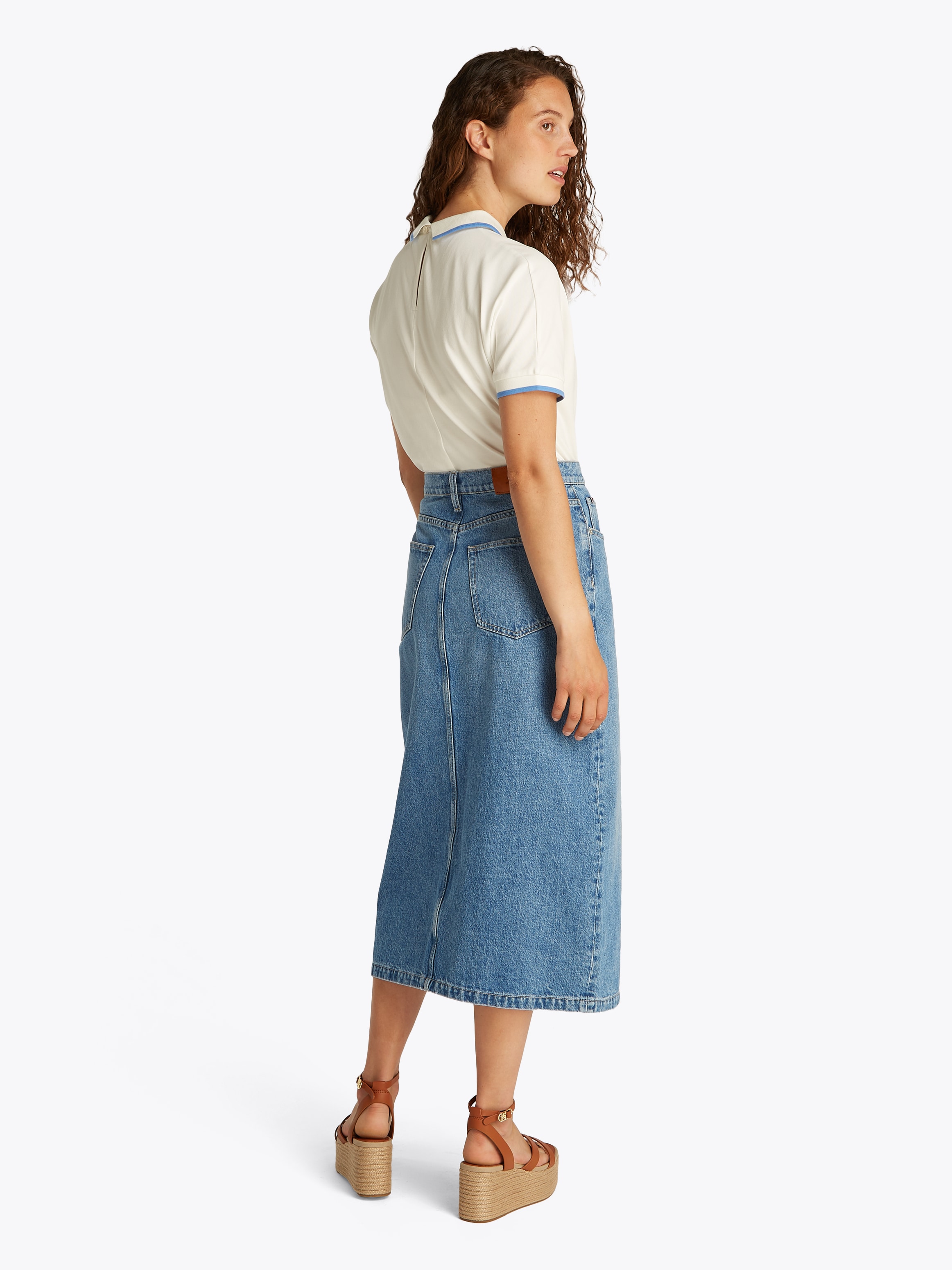 Tommy Hilfiger Jeansrock »DNM MIDI STRAIGHT SKIRT HW UMA«, in blauer Waschung