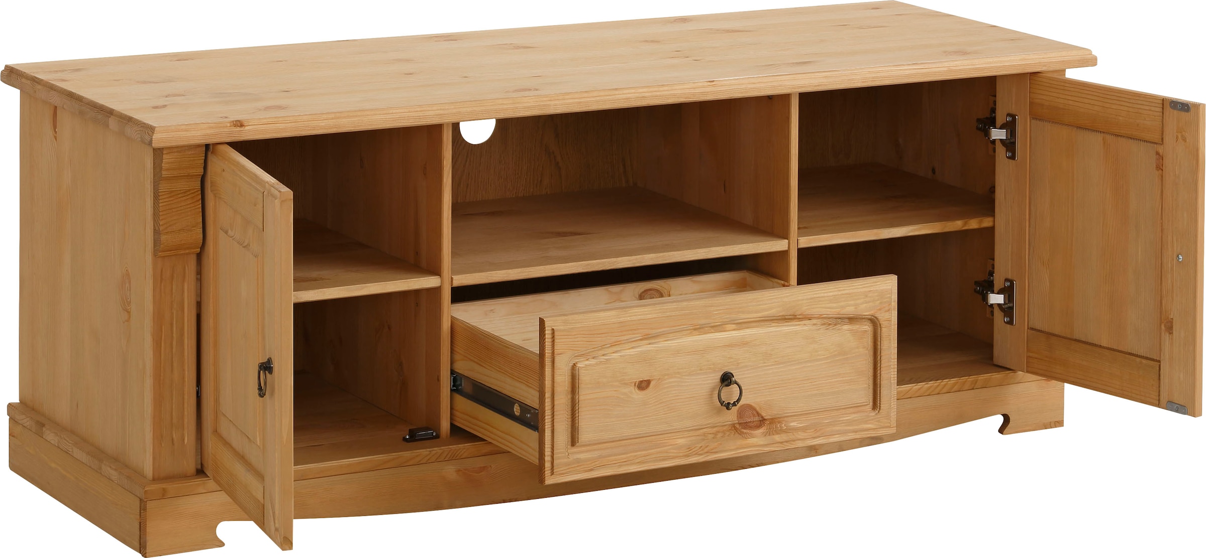 Home affaire Lowboard »Anna« Gesamtmaße (B/T/H): ca. 140/44/50 cm,  TV-Board, Breite 140 cm, 2 Türen, 1 Schublade, Massivholz, FSC®